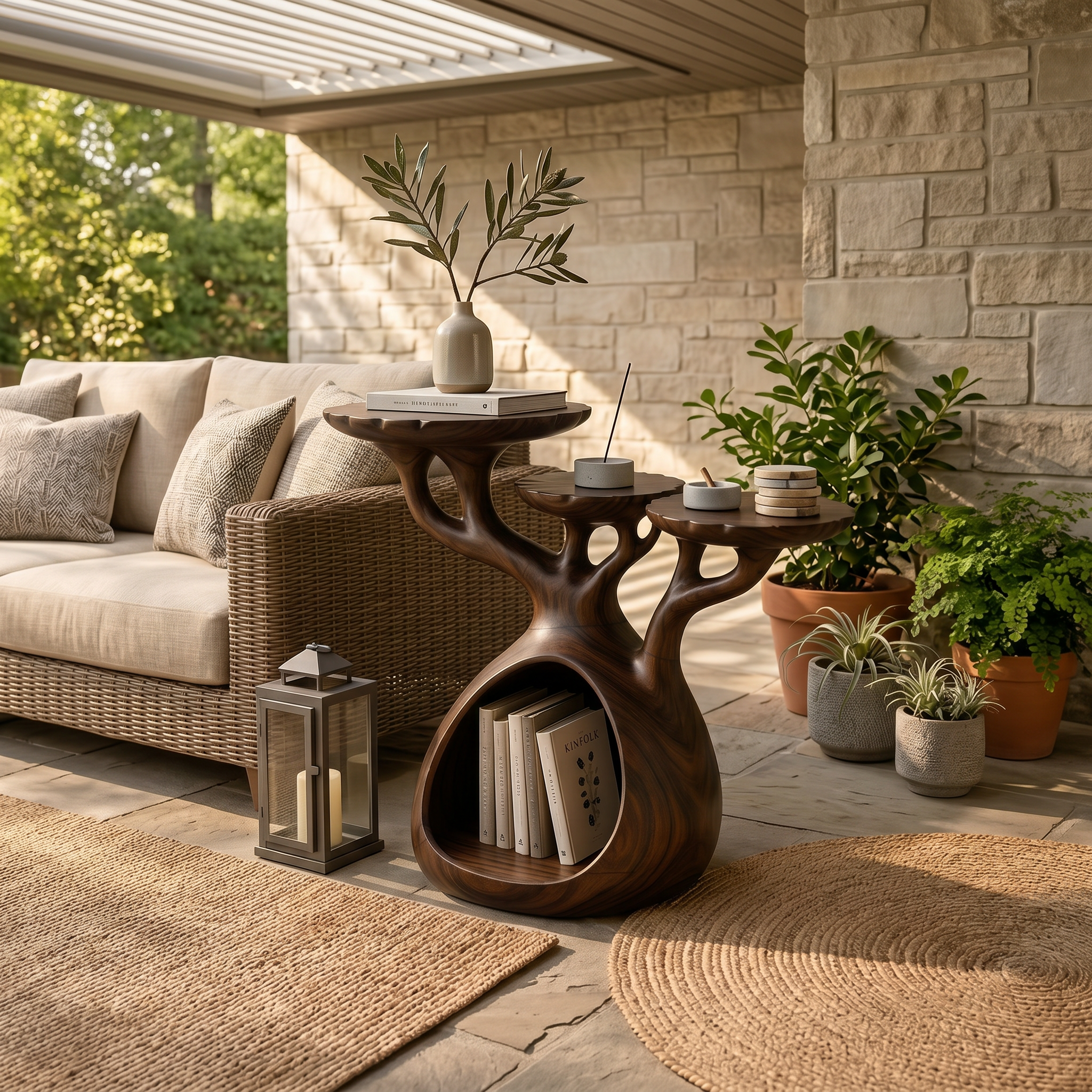 Japandi Multi Level Side Table Lakeside Living Room SILDTTRSTA024