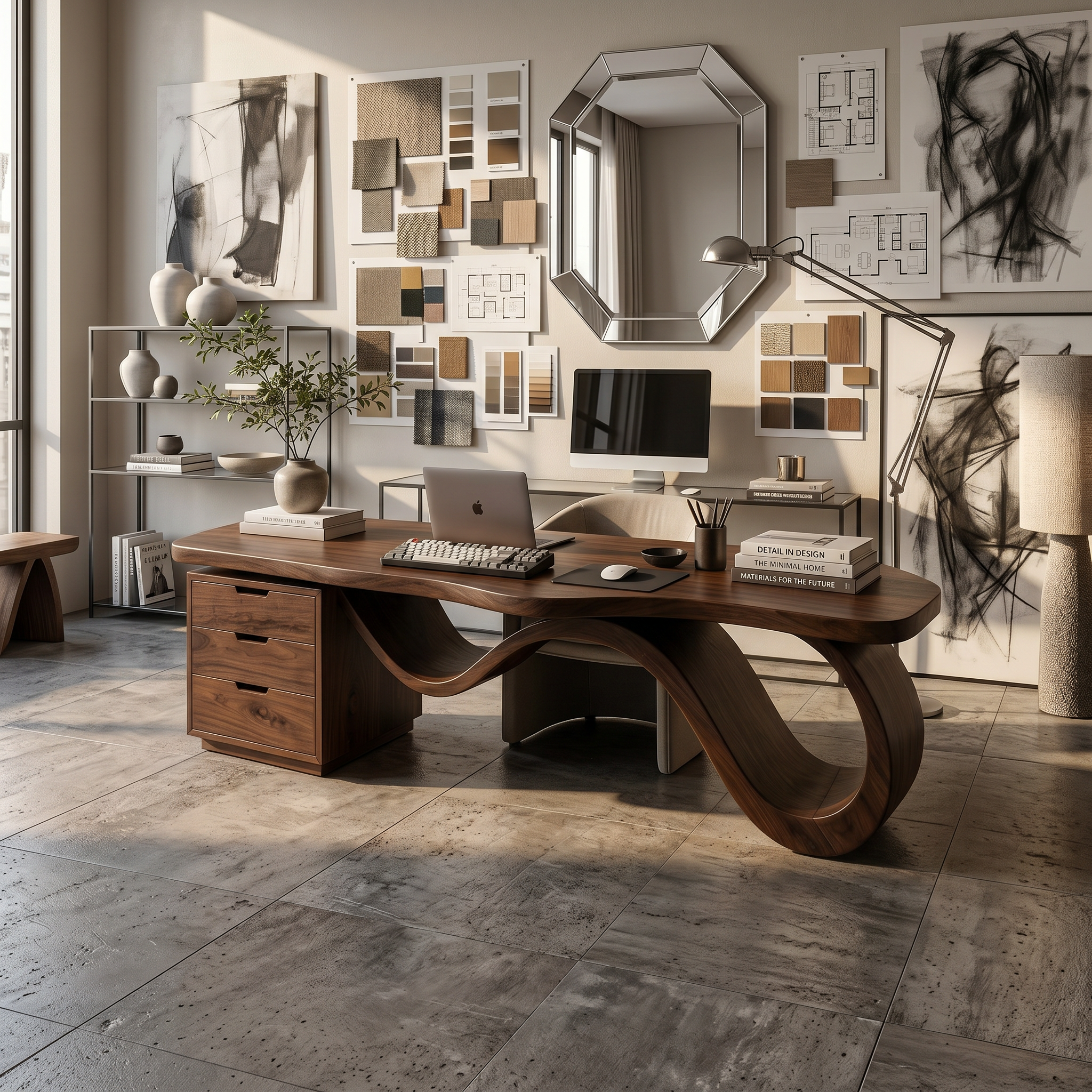 Contemporary Wave Base Executive Desk Design Studio SILDTTRDE025