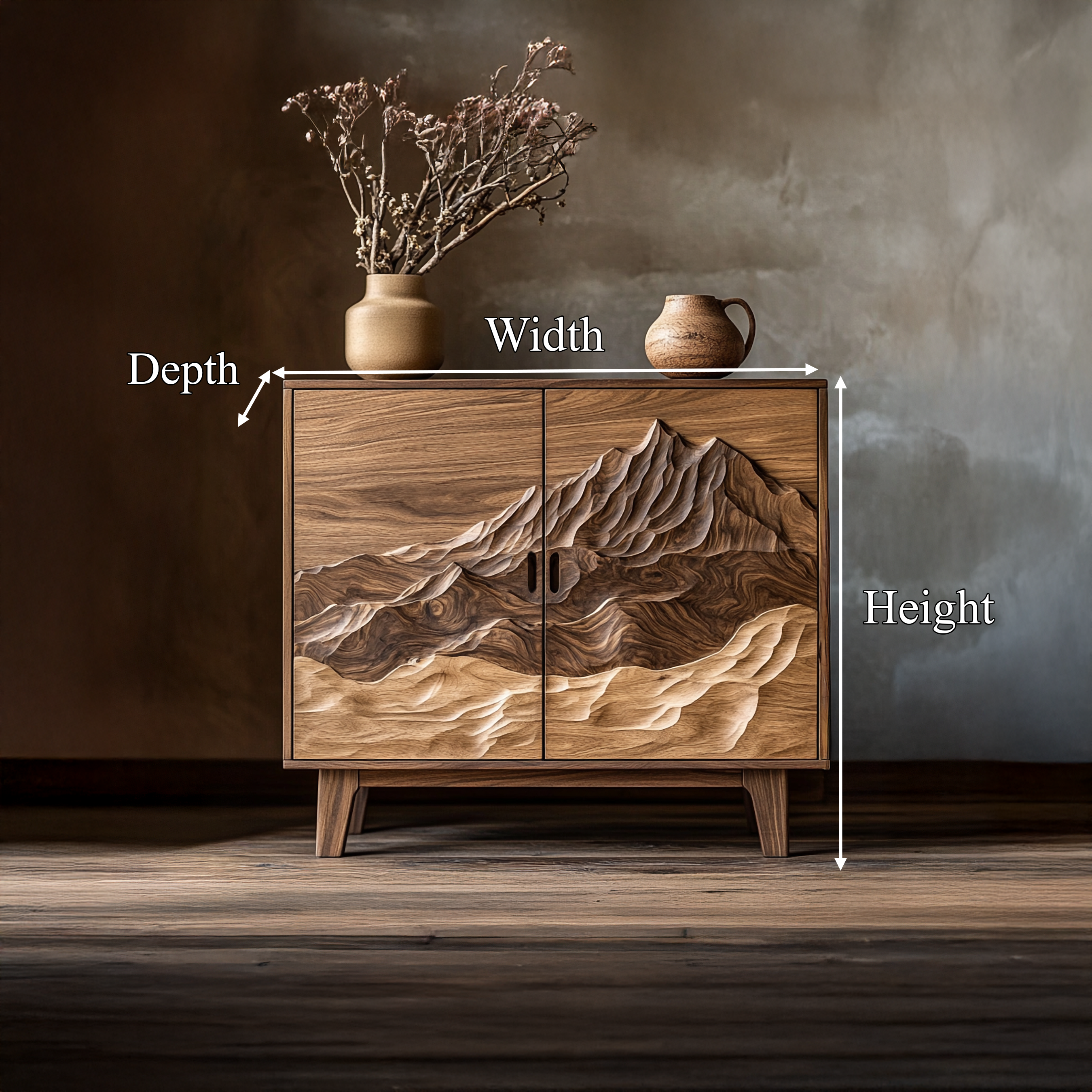 Organic Modern Storage Cabinet For Living Room And Entryway SINLSASC359