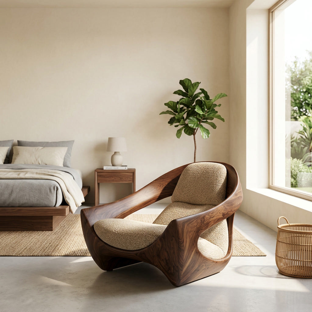Artistic Natural Wood Chair For Contemporary Living Room RTTHHNCHR150