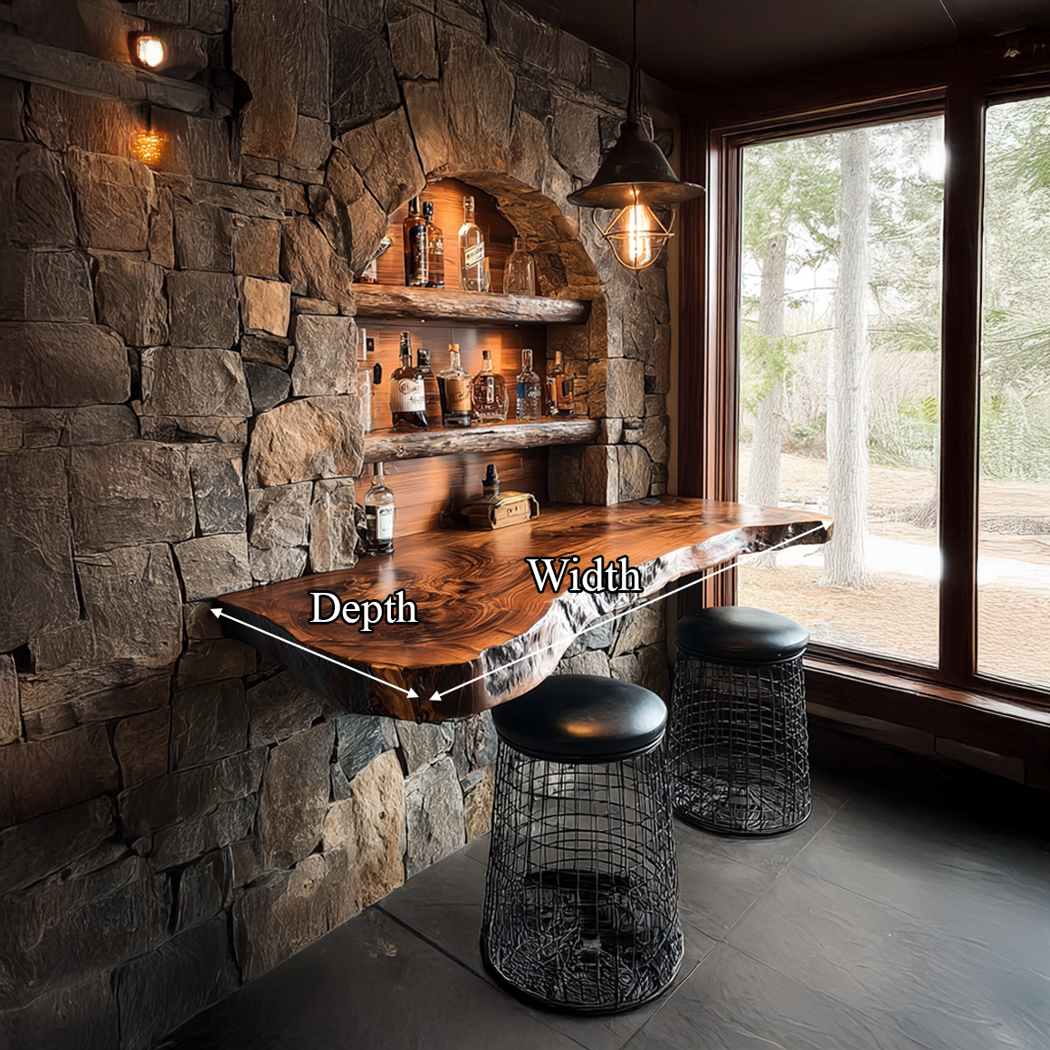 Rustic Floating Bar Shelf Dining Room Home Decor SINLSAFL173