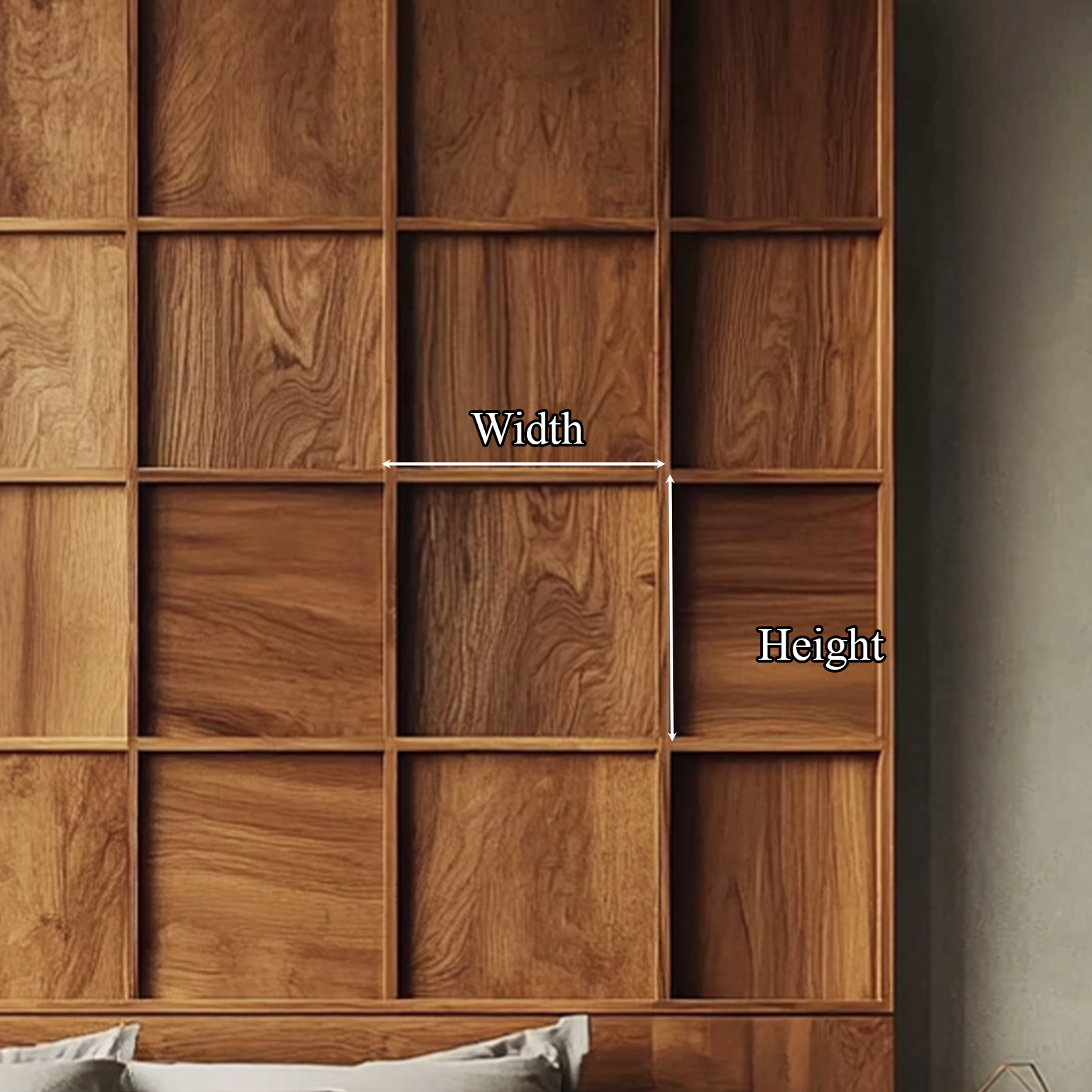 Custom Headboard Panels Solid Wood Wall Decor Bed Room Gift SINLSADH004