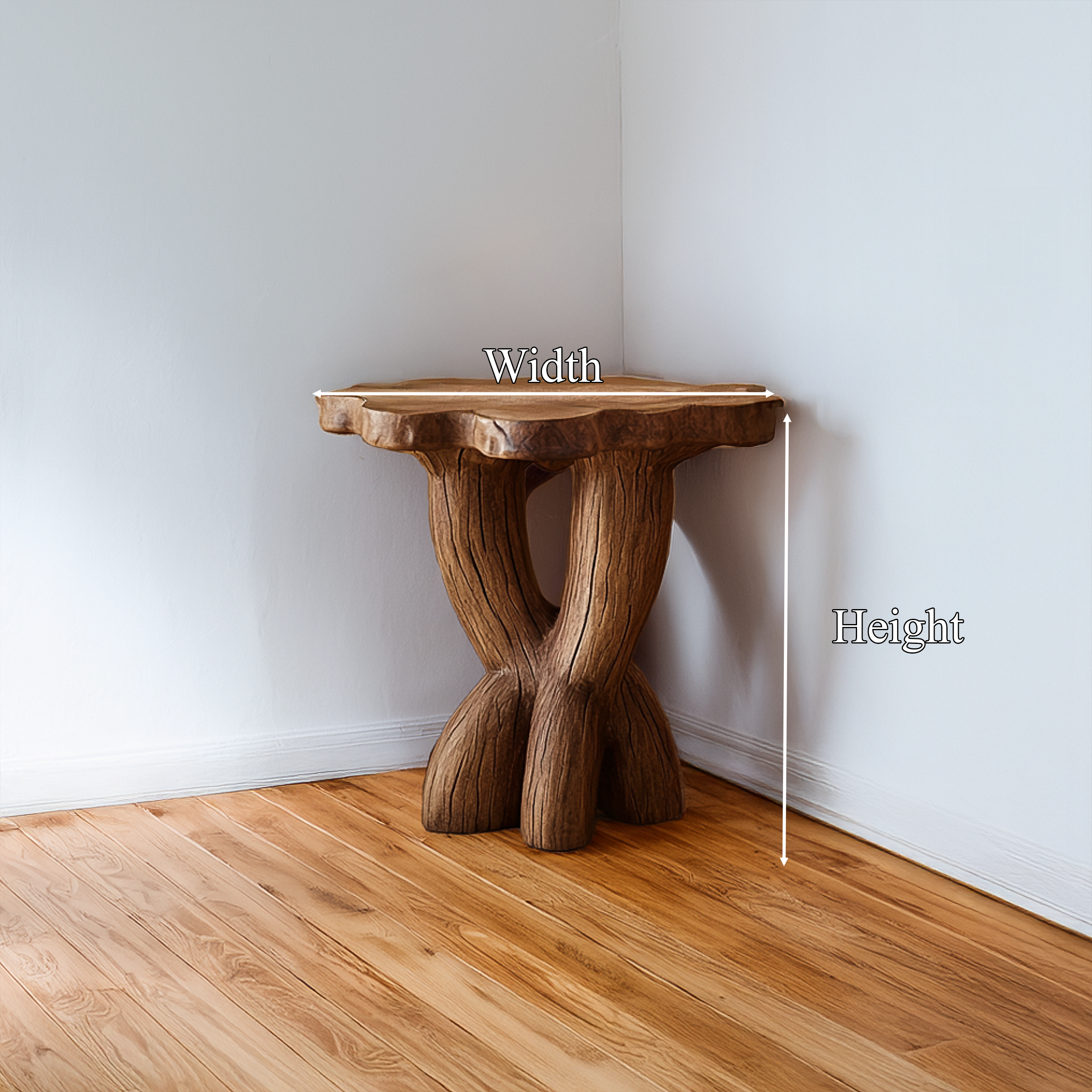 Rustic Sculptural End Table Christmas Holiday Living Room SINLSABT216