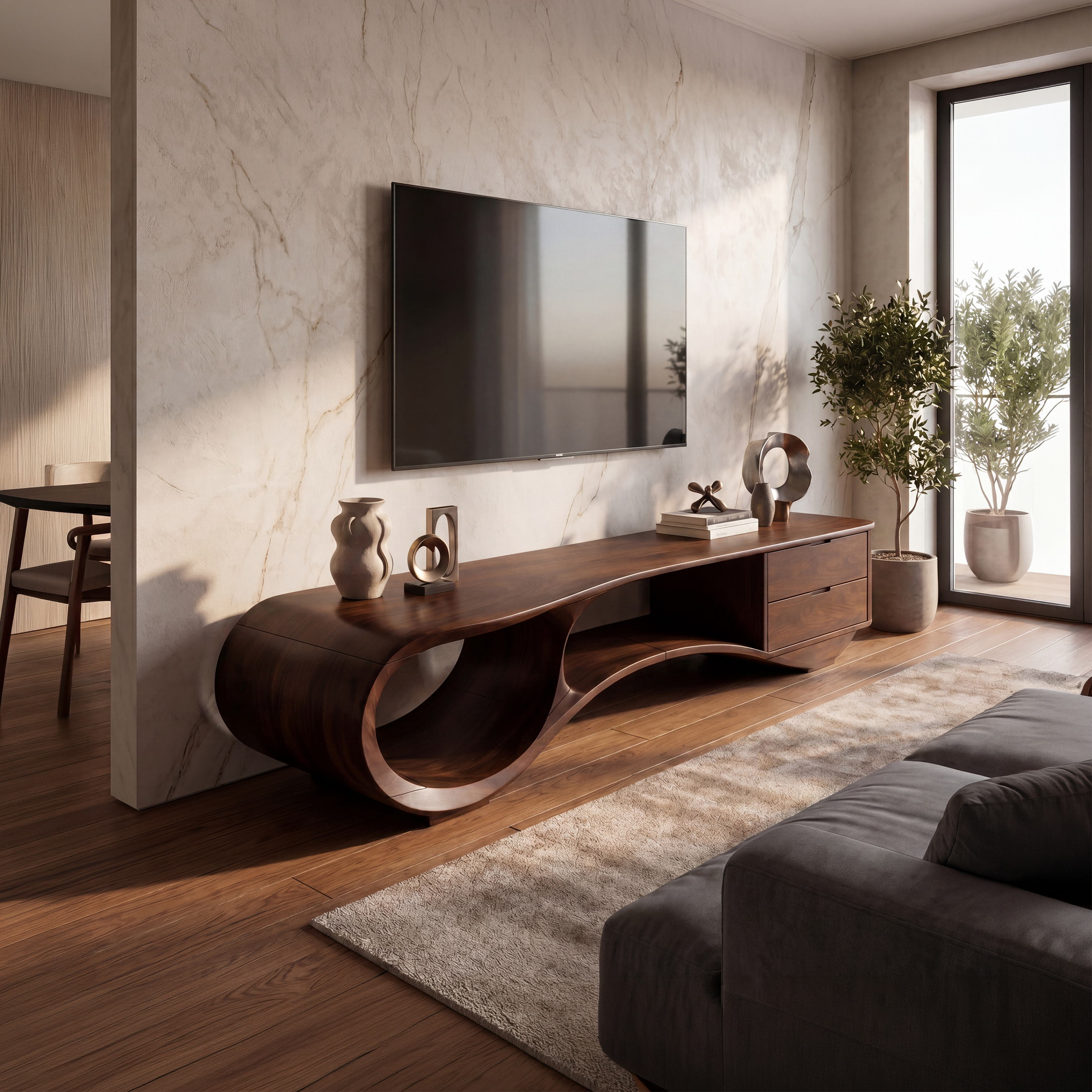 Mid Century Streamline TV Cabinet For Lounge Interior SILDTTNTVC129