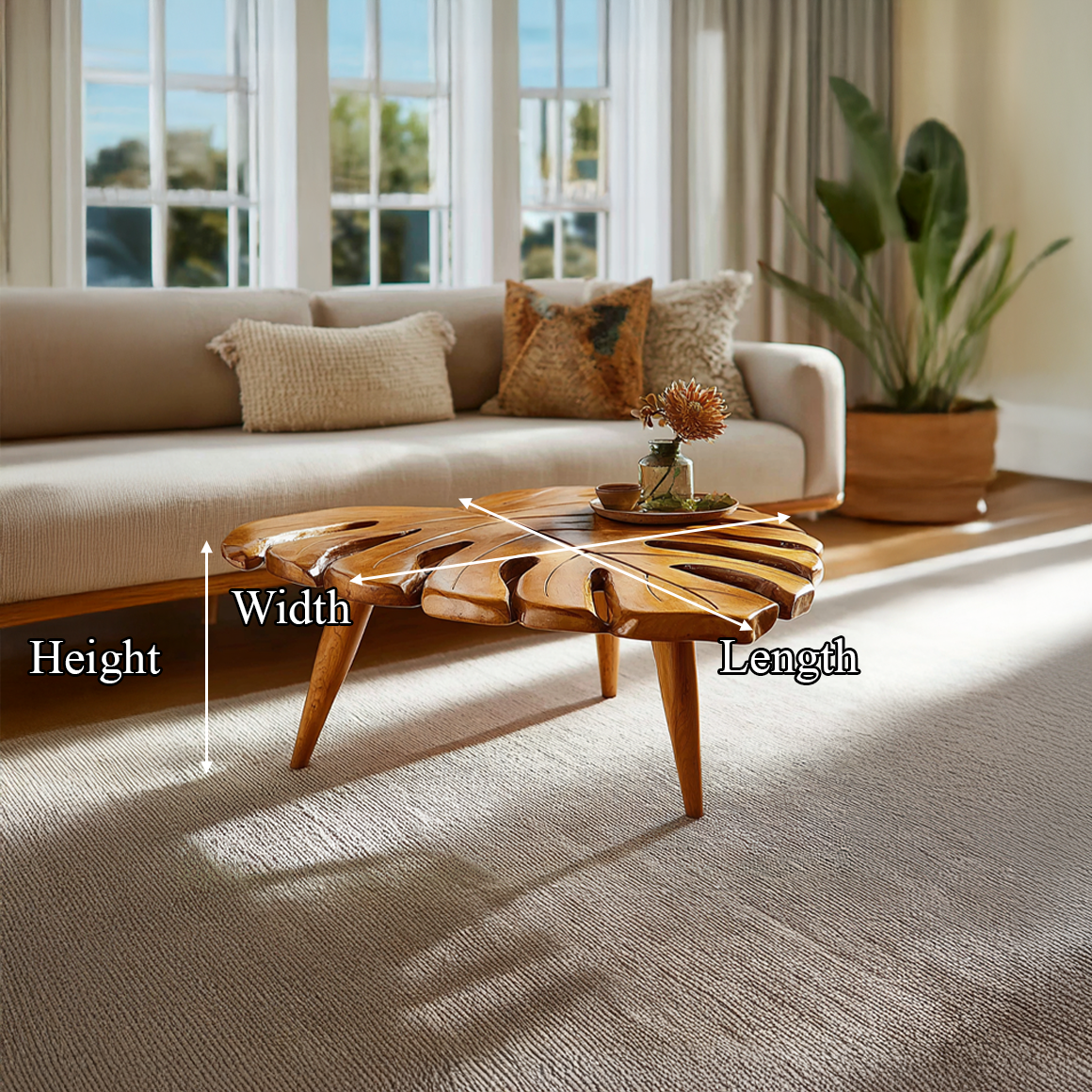 Organic Sculptural Leaf Coffee Table Living Room SINLSACF192