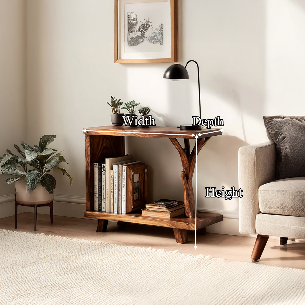 Free Standing Rustic Side Table Guest Room SINLSABT083
