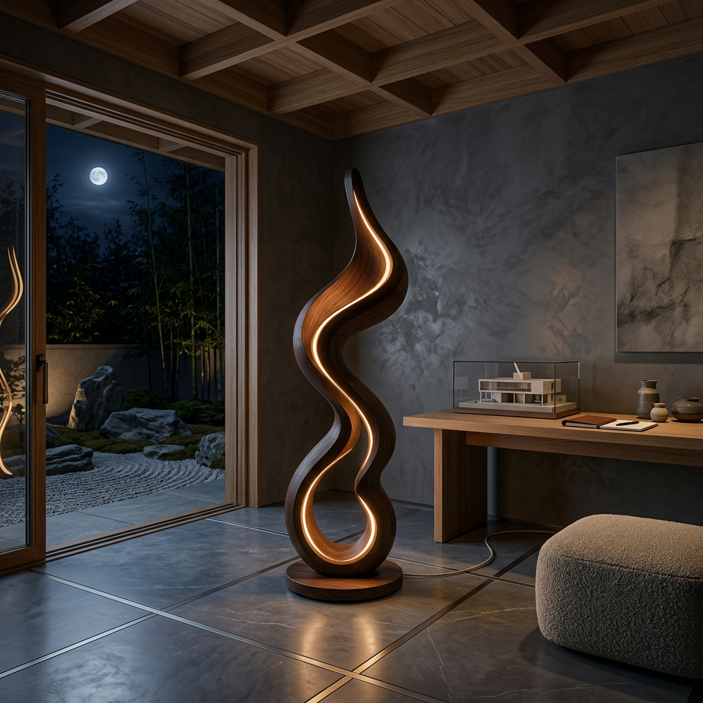 Modern Ribbon Lamp With Shelf For Living Room SILDTTNLAM027