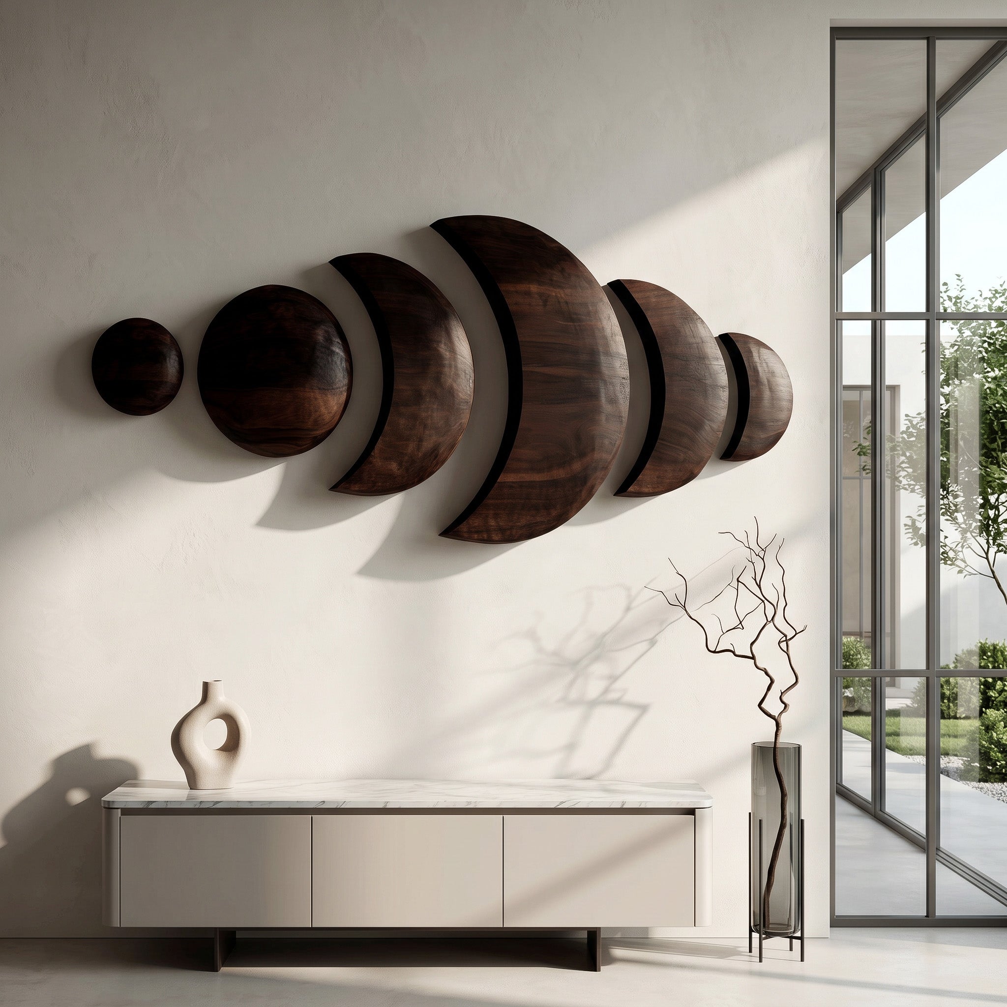 Boho Moon Phase Wood Wall Decor For Living Room RTTHHNWA205