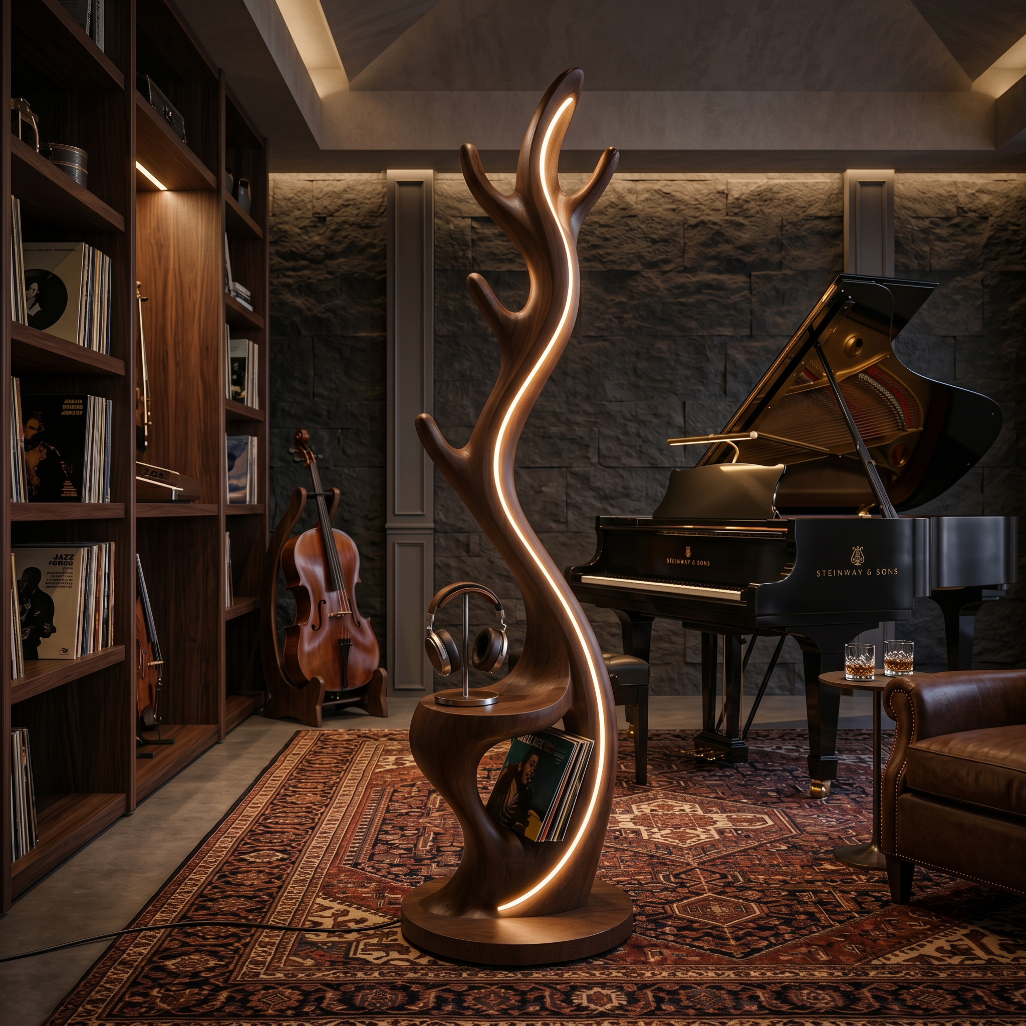 Minimalist Twig Lamp With Rack For Entryway SILDTTNLAM017