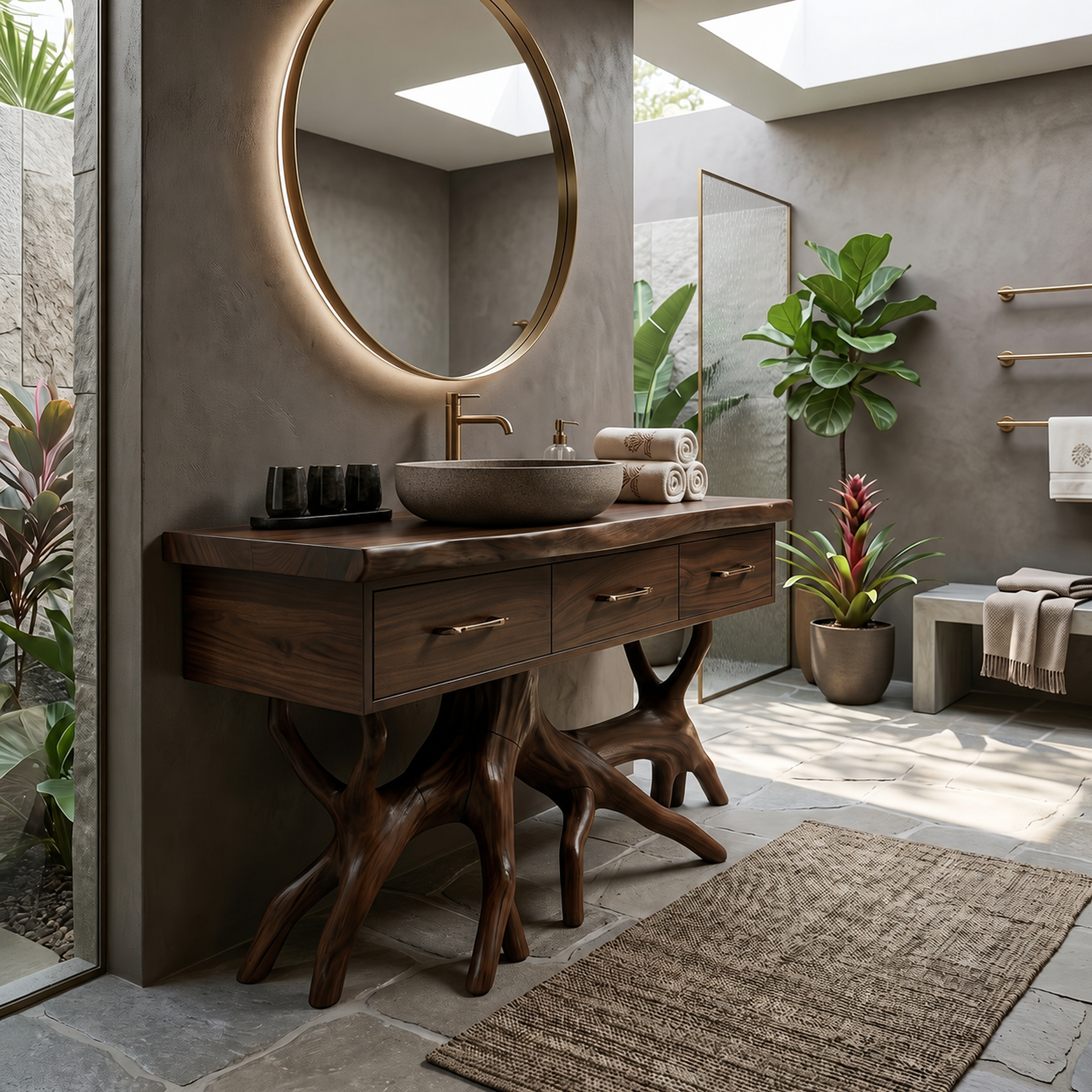 Coastal Wood Bathroom Cabinet For Beach House SILDTTRBRV172