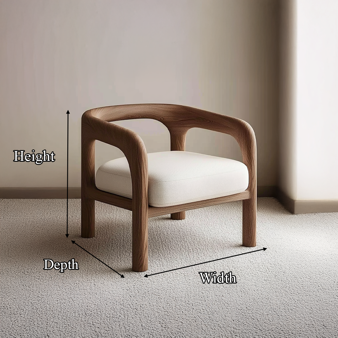 Organic Minimal Accent Chair Living Room Or Study Room SINLSAWC020