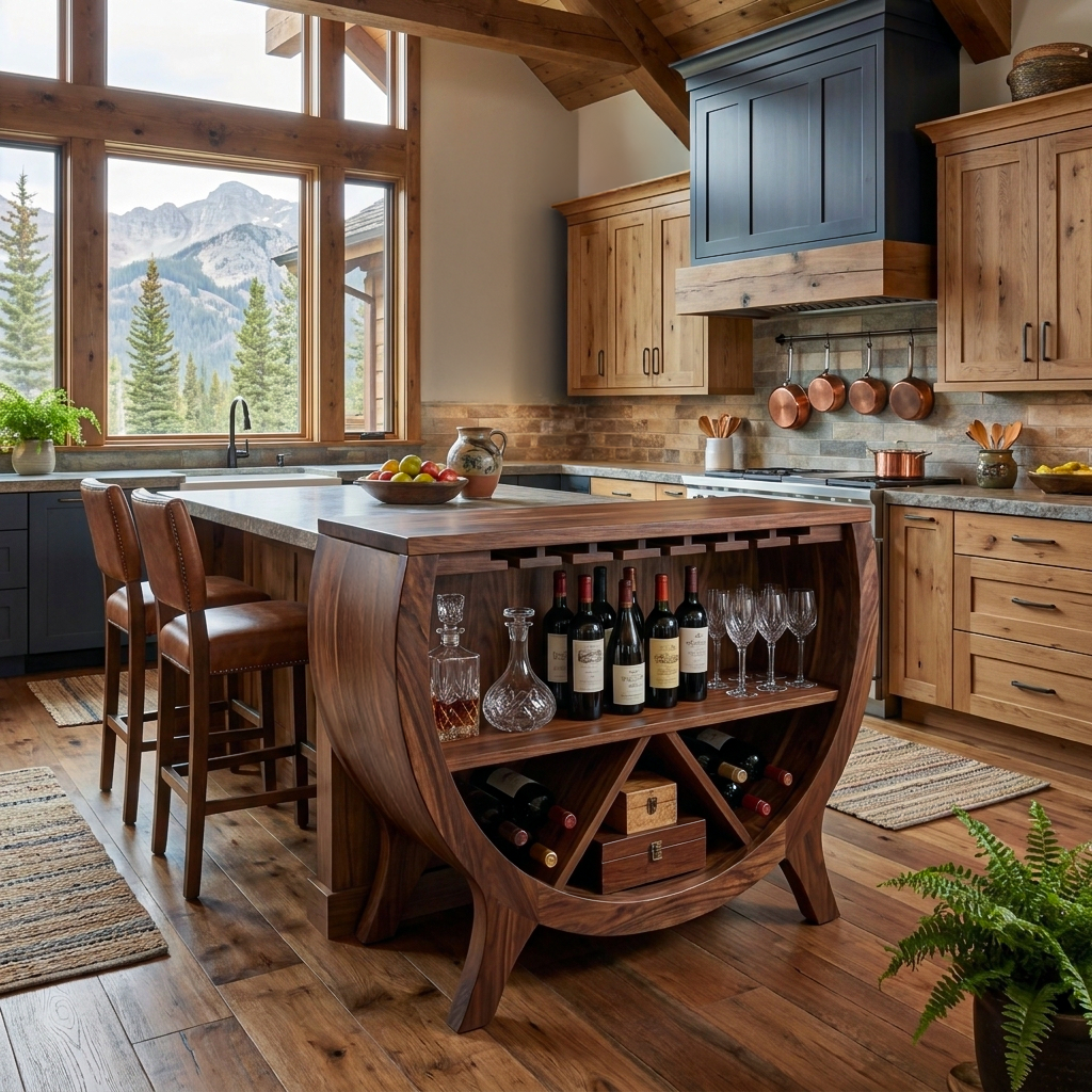 Wooden Wine Cabinet With Bottle Storage For Home Bar RTTHTTBCA036