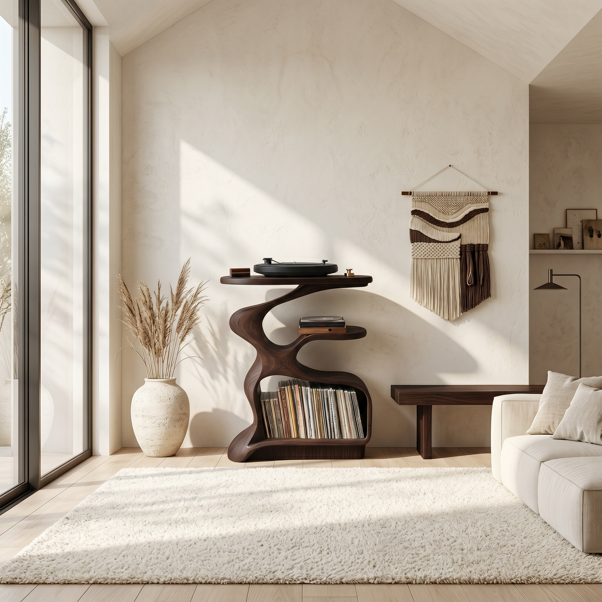 Mid Century Wooden Media Stand Stylish Living Room SILDTTNRPT004
