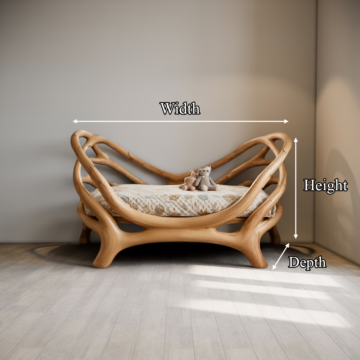 Rustic Organic Round Bed Artistic Bedroom SINLSAWB067