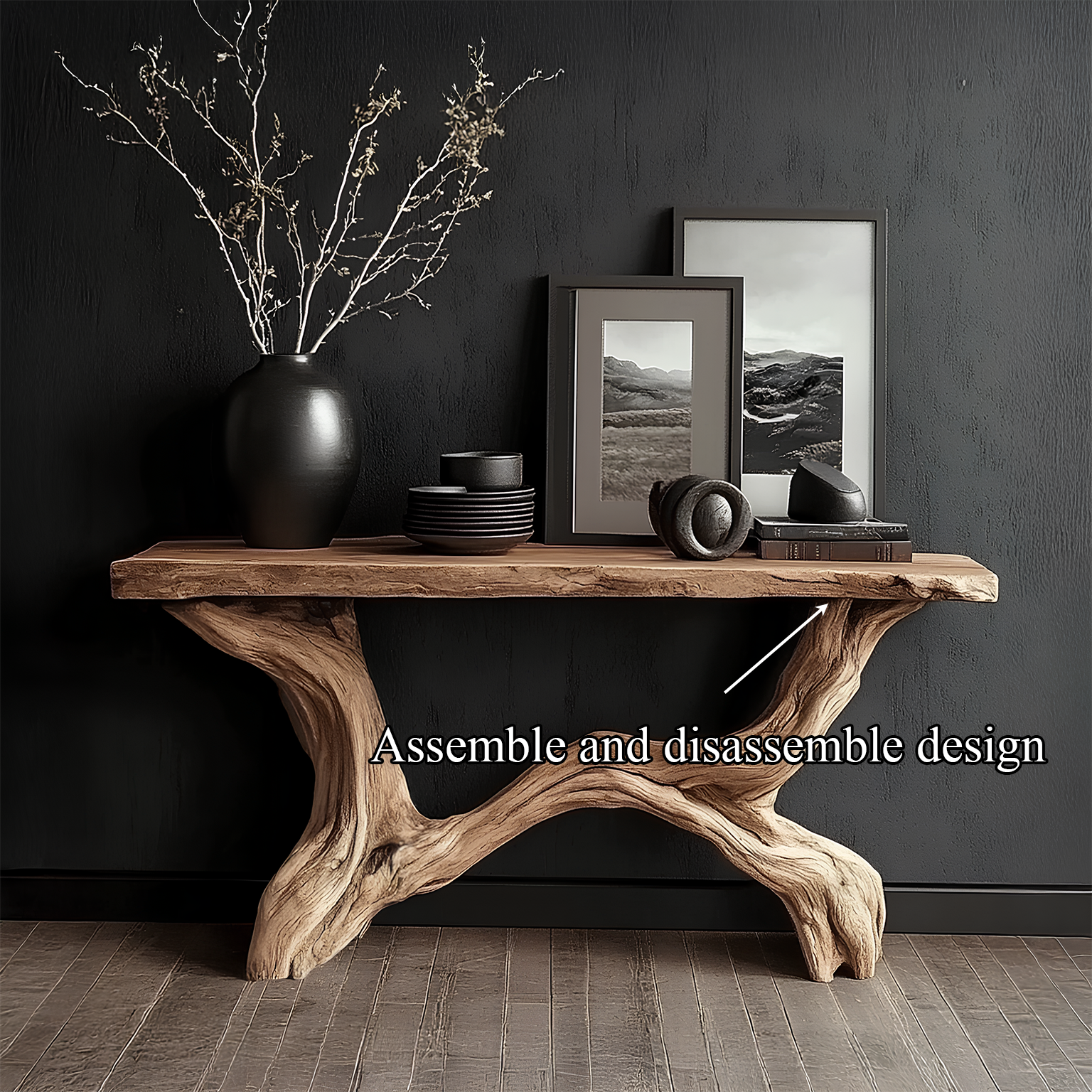 Live Edge Console Table Solid Wood Rustic Driftwood Gift SINLSACS088