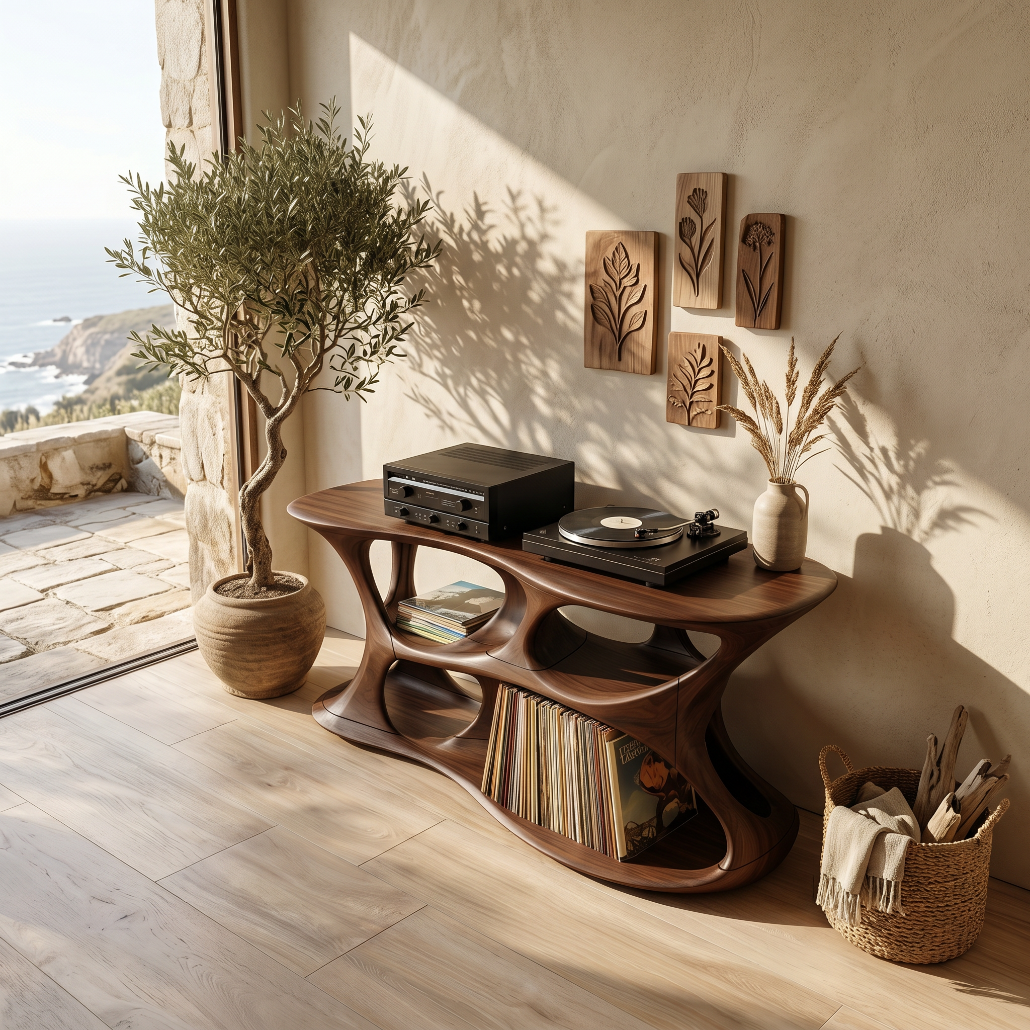 Minimalist Vinyl Storage Stand For Studio Living Space SILDTTNRPT027