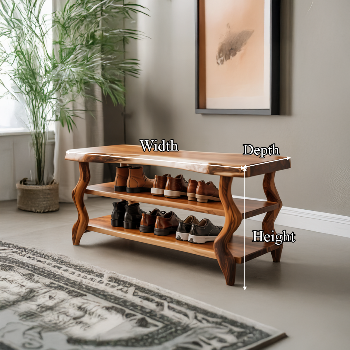 Artisan Rustic Shoe Bench Hallway And Living Room SINLSASB078