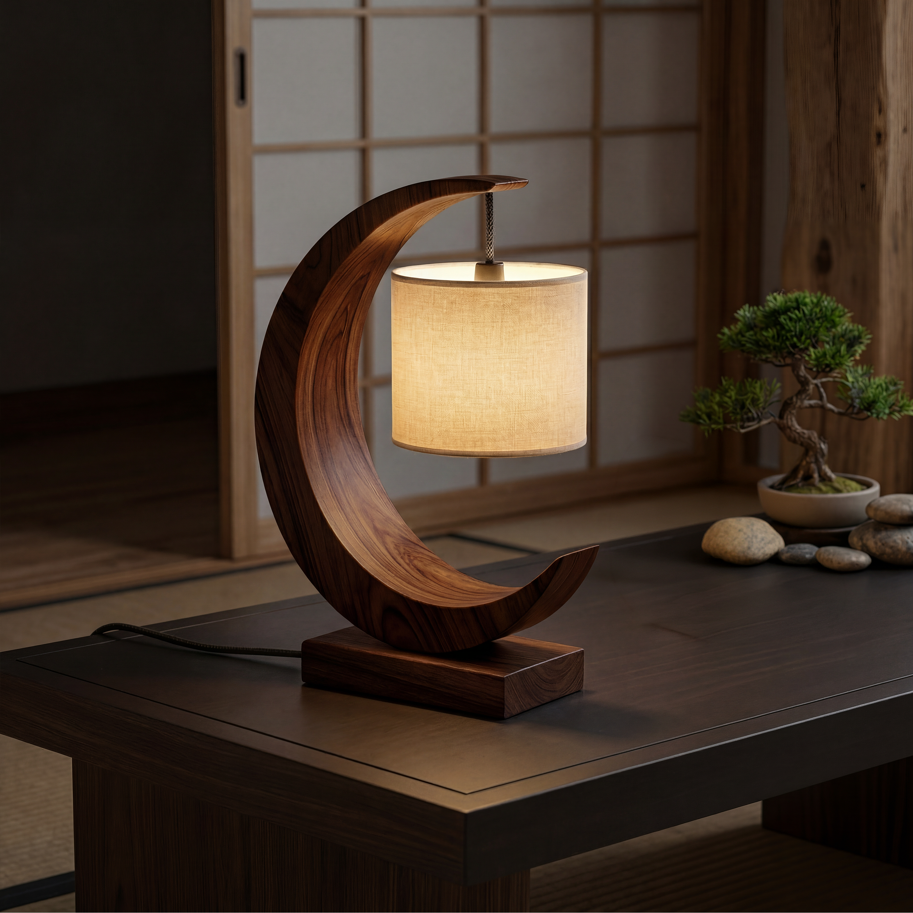 Minimalist Sculptural Table Lamp Bedroom Apartment Reading Nook Corner SILDTTRLAM031