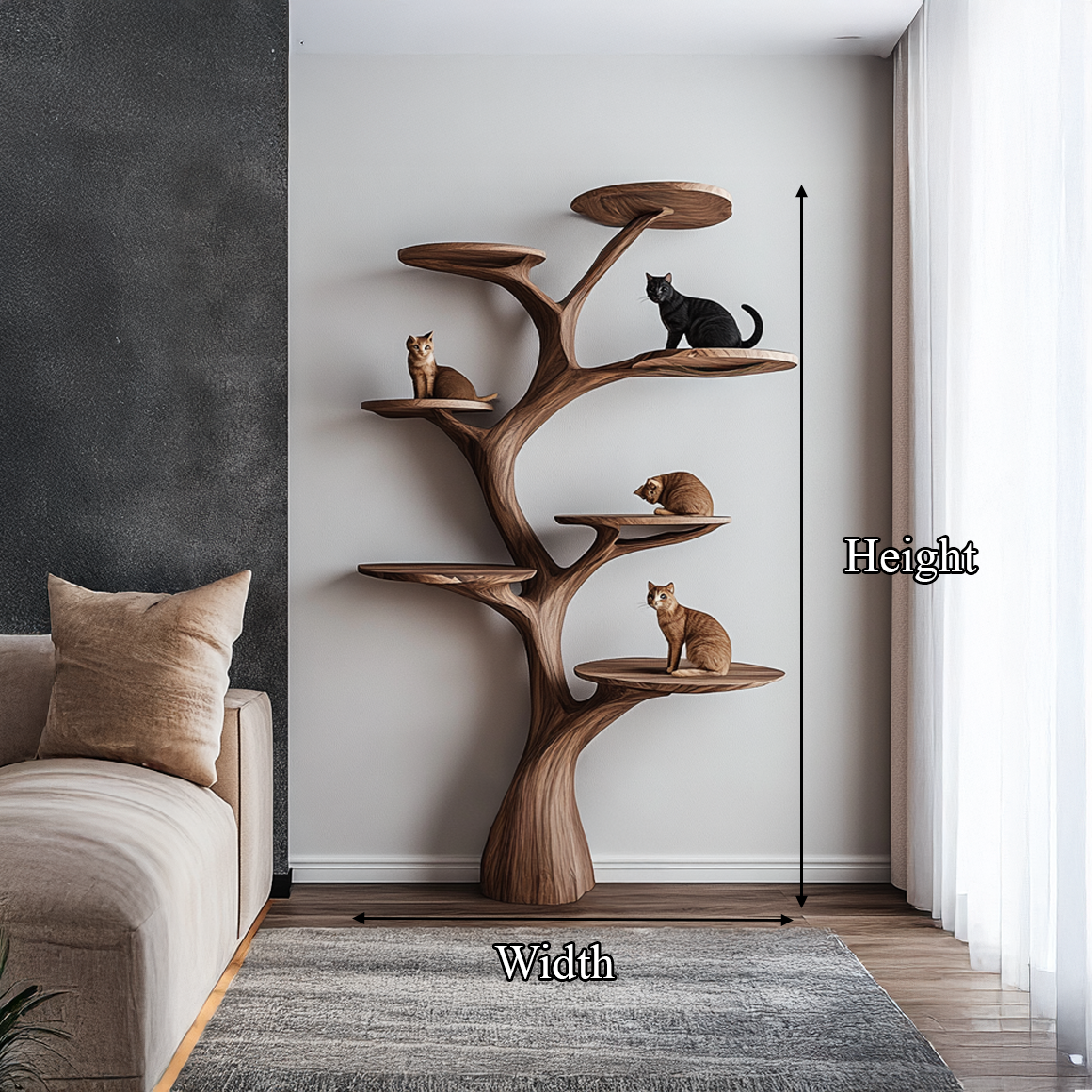 Rustic Cat Tree Furniture Minimalist Living Room SINLSATT070