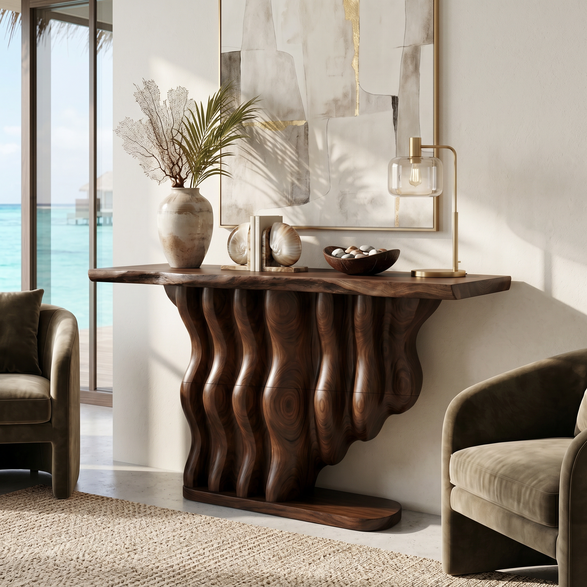 Coastal Infinity Base Console Table Beach House SILDTTRCS096