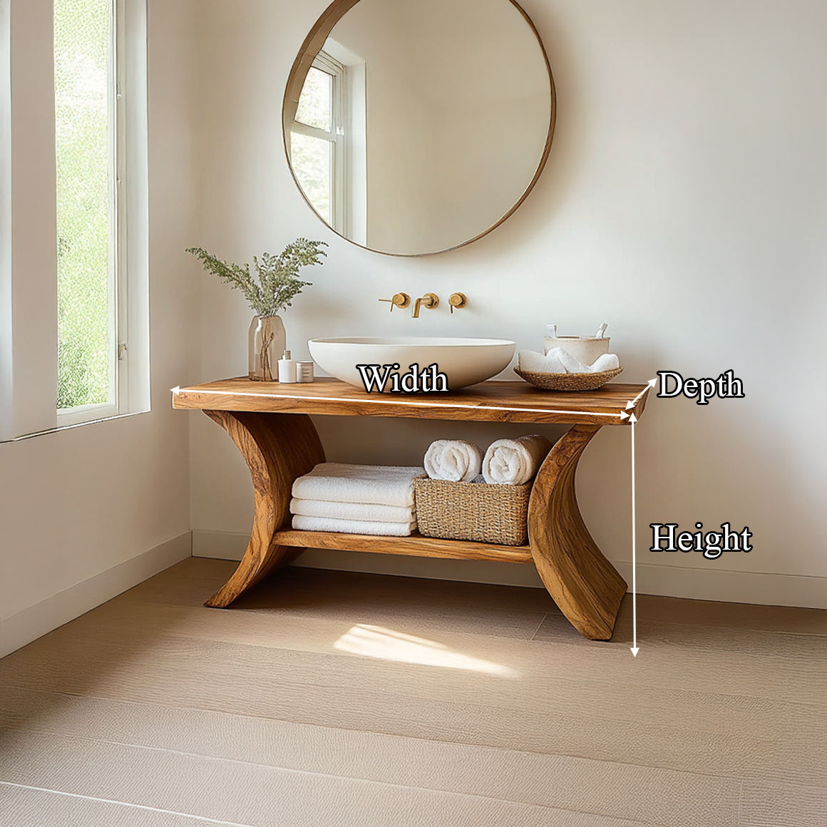 Rustic Wood Bathroom Vanity Table Cozy Bathroom Interior SINLSABRV200