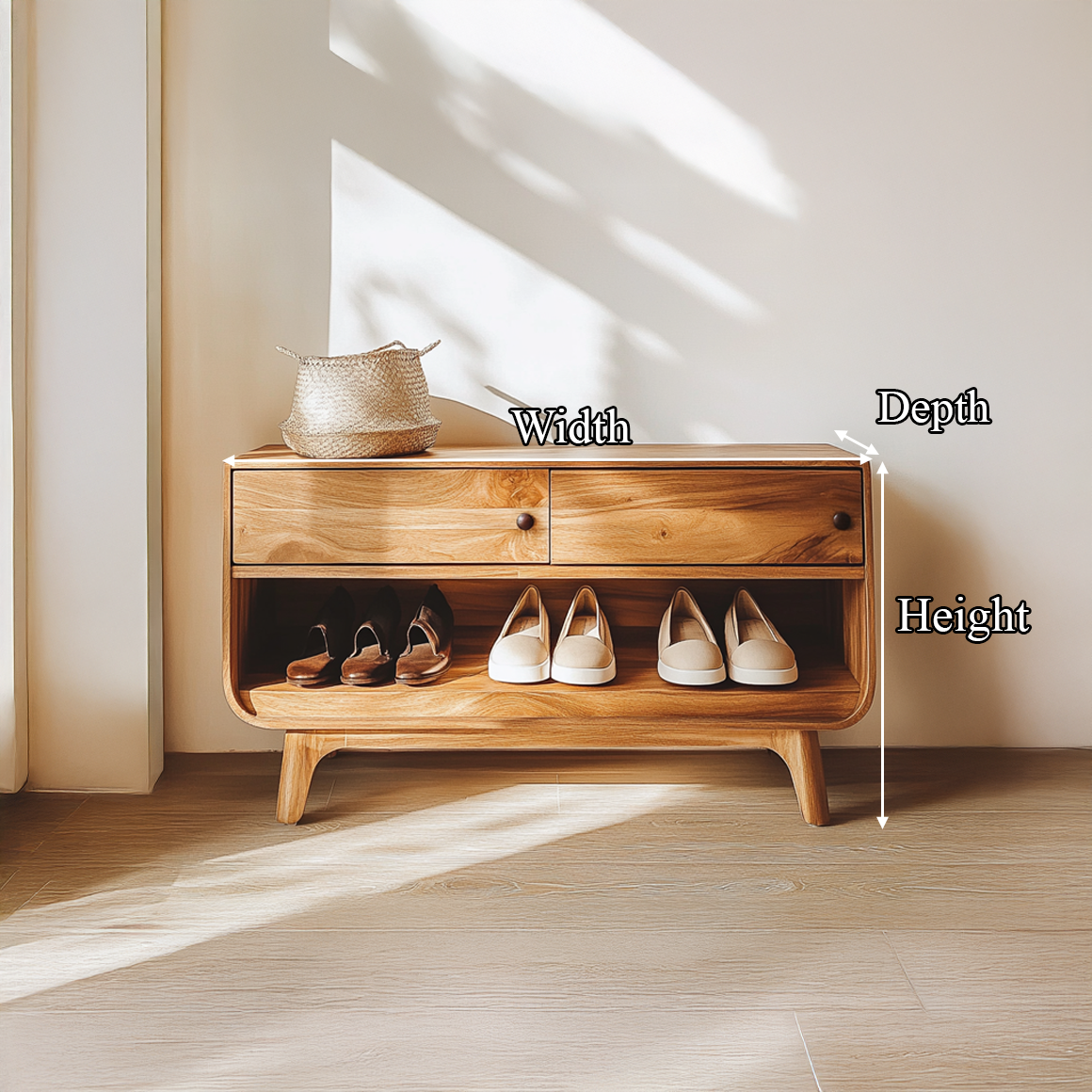 Mid Century Light Form Shoe Storage Entryway And Bedroom SINLSASB071