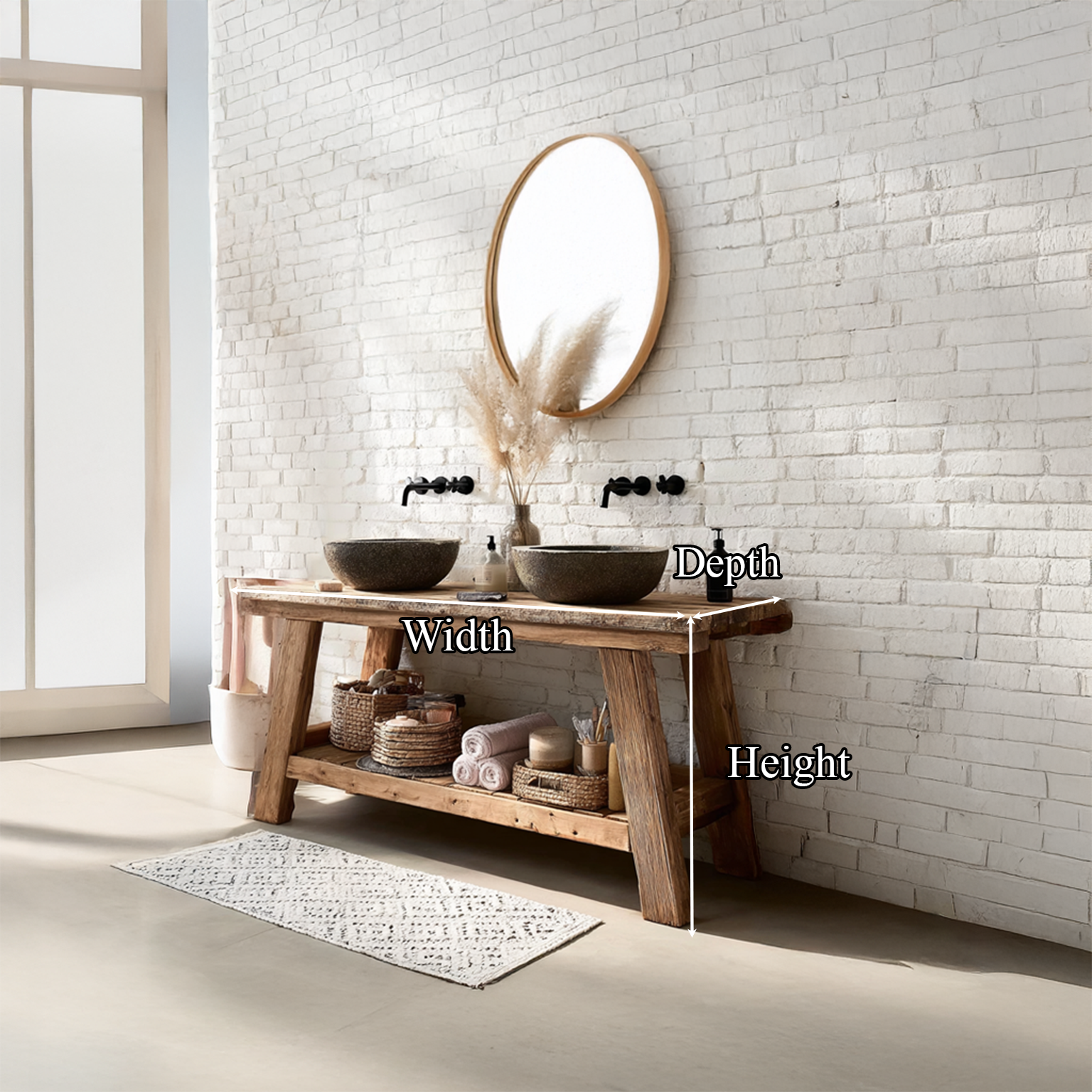 Midcentury Handmade Washstand Washroom SINLSABRV098