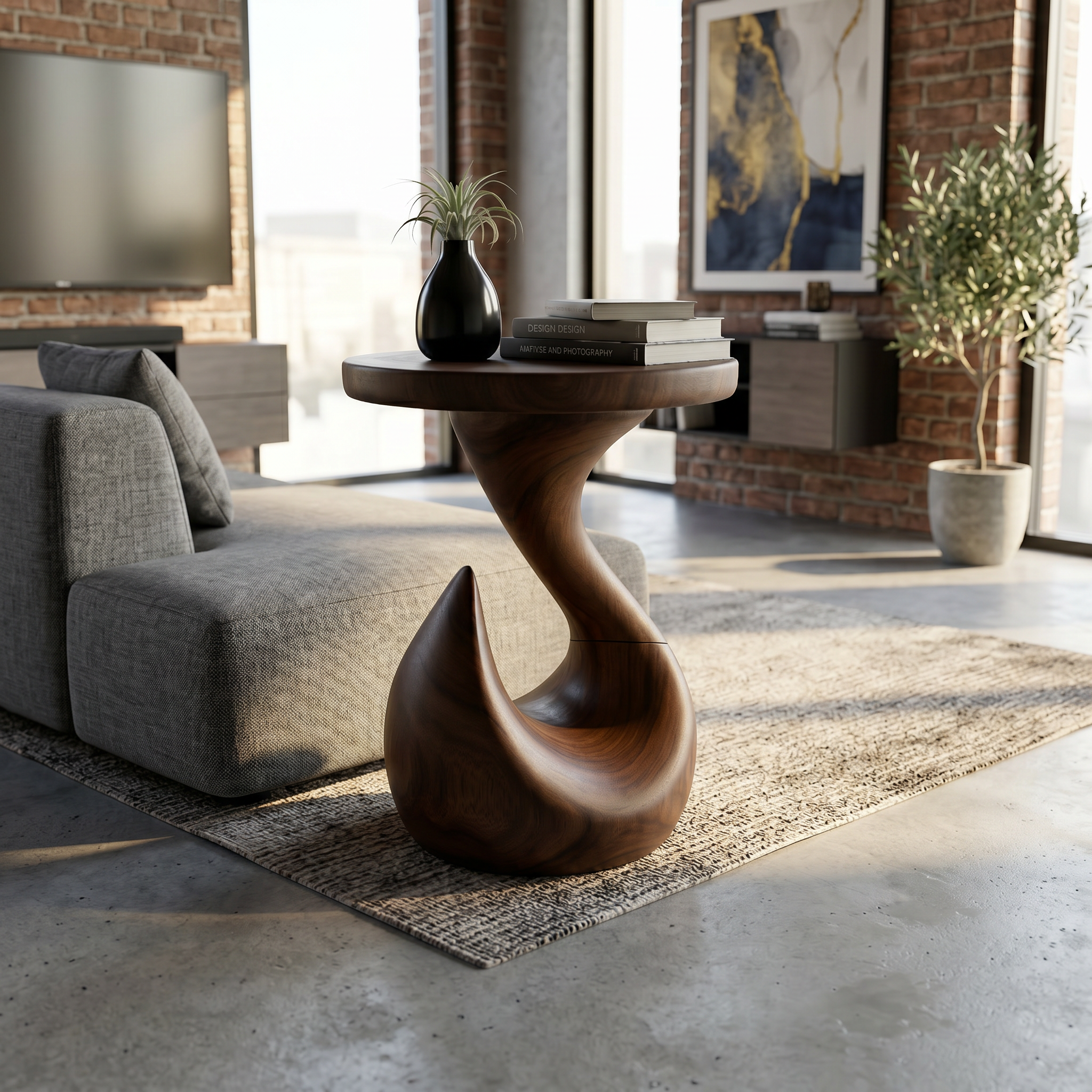 Contemporary Round End Table Luxury Lounge SILDTTRSTA043