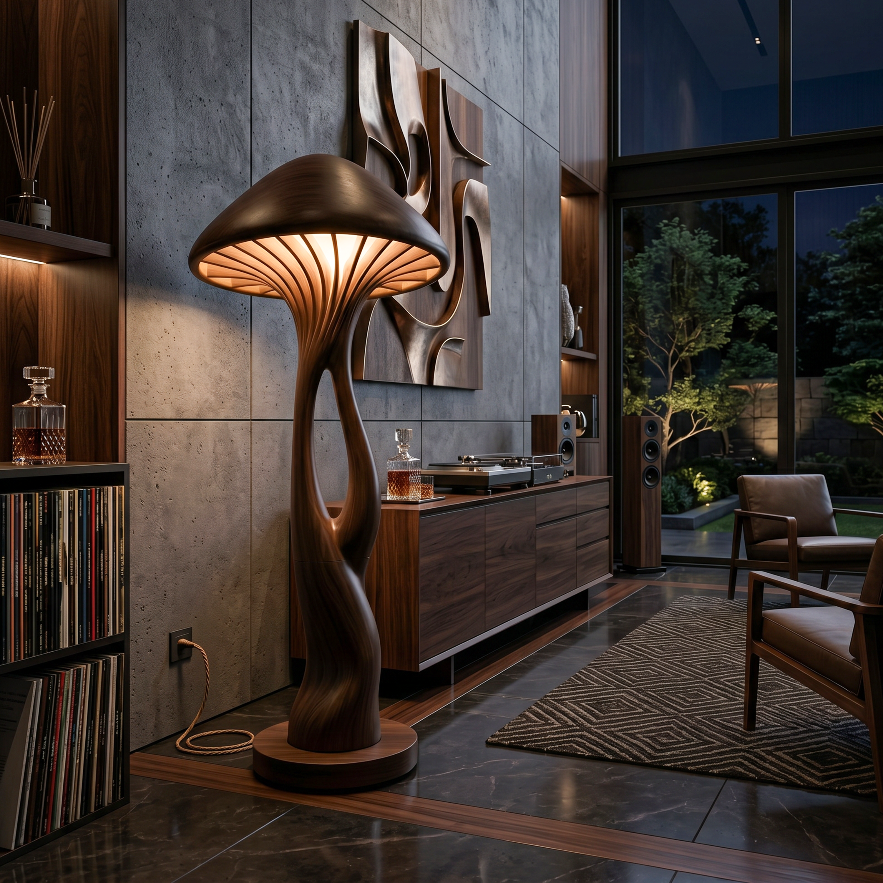 Organic Canopy Mushroom Floor Lamp For Bedside SILDTTNLAM011