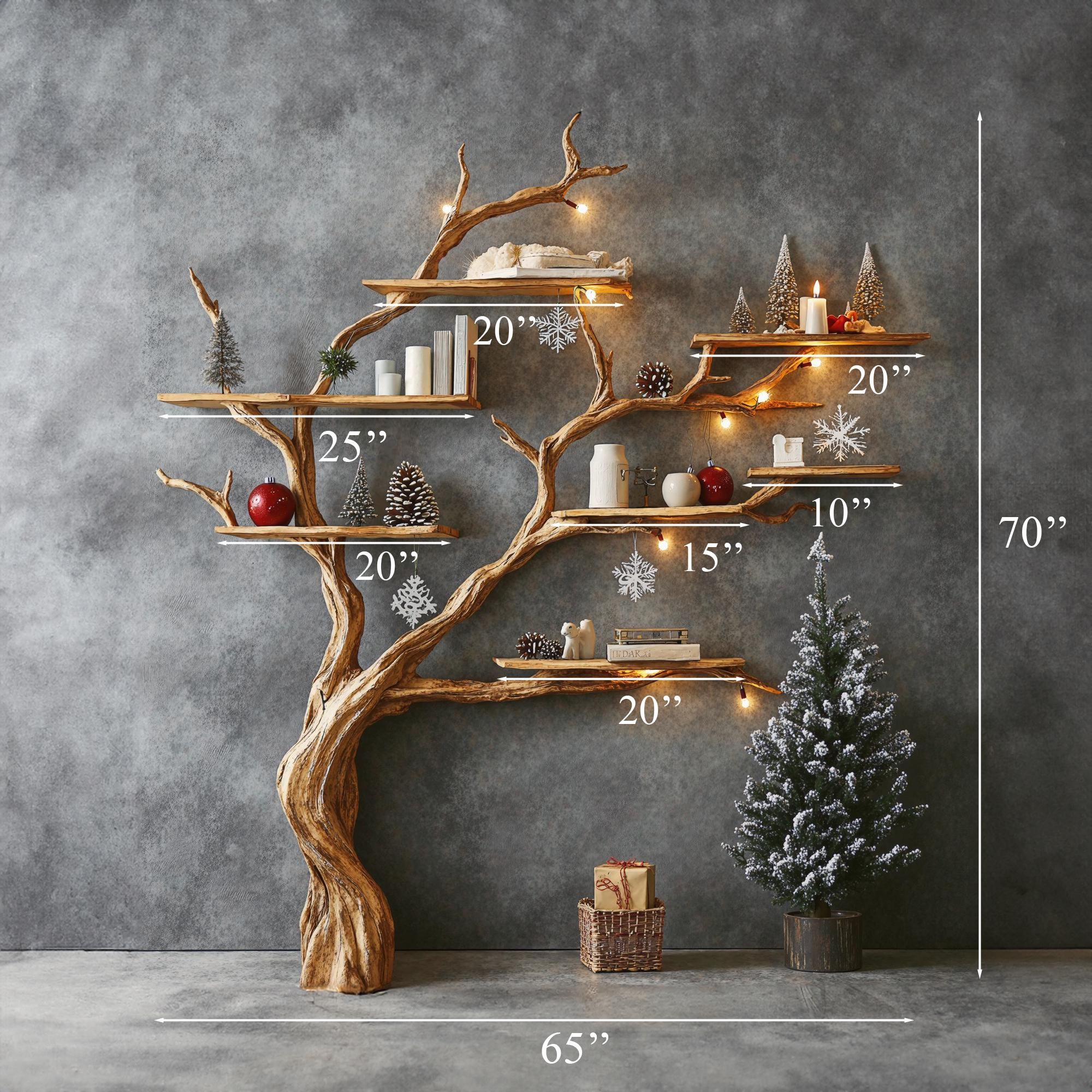 Tree Branch Floating Shelf Solid Wood Live Edge SINLTB081