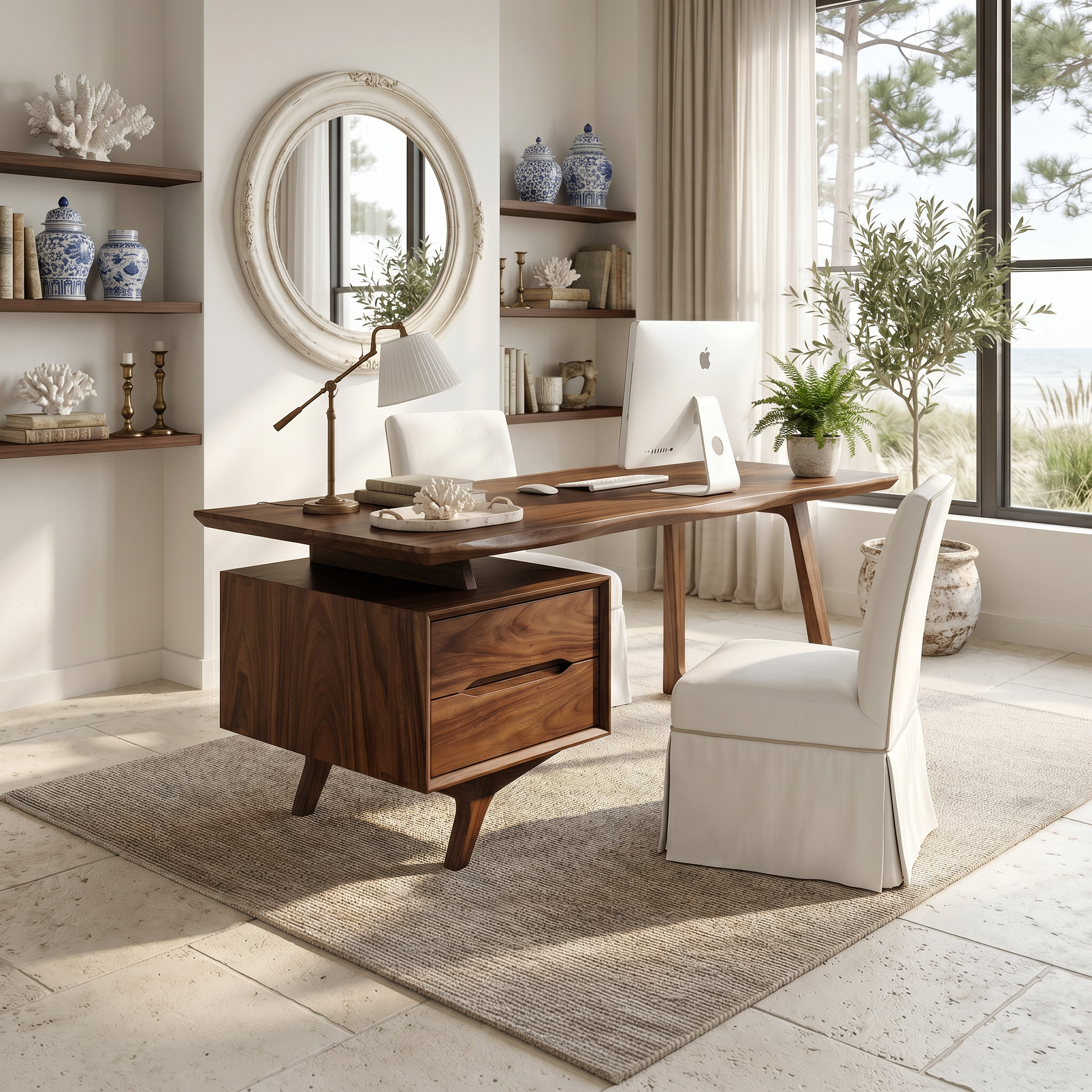 Contemporary Dual Pedestal Executive Desk Luxury Office SILDTTRDE037