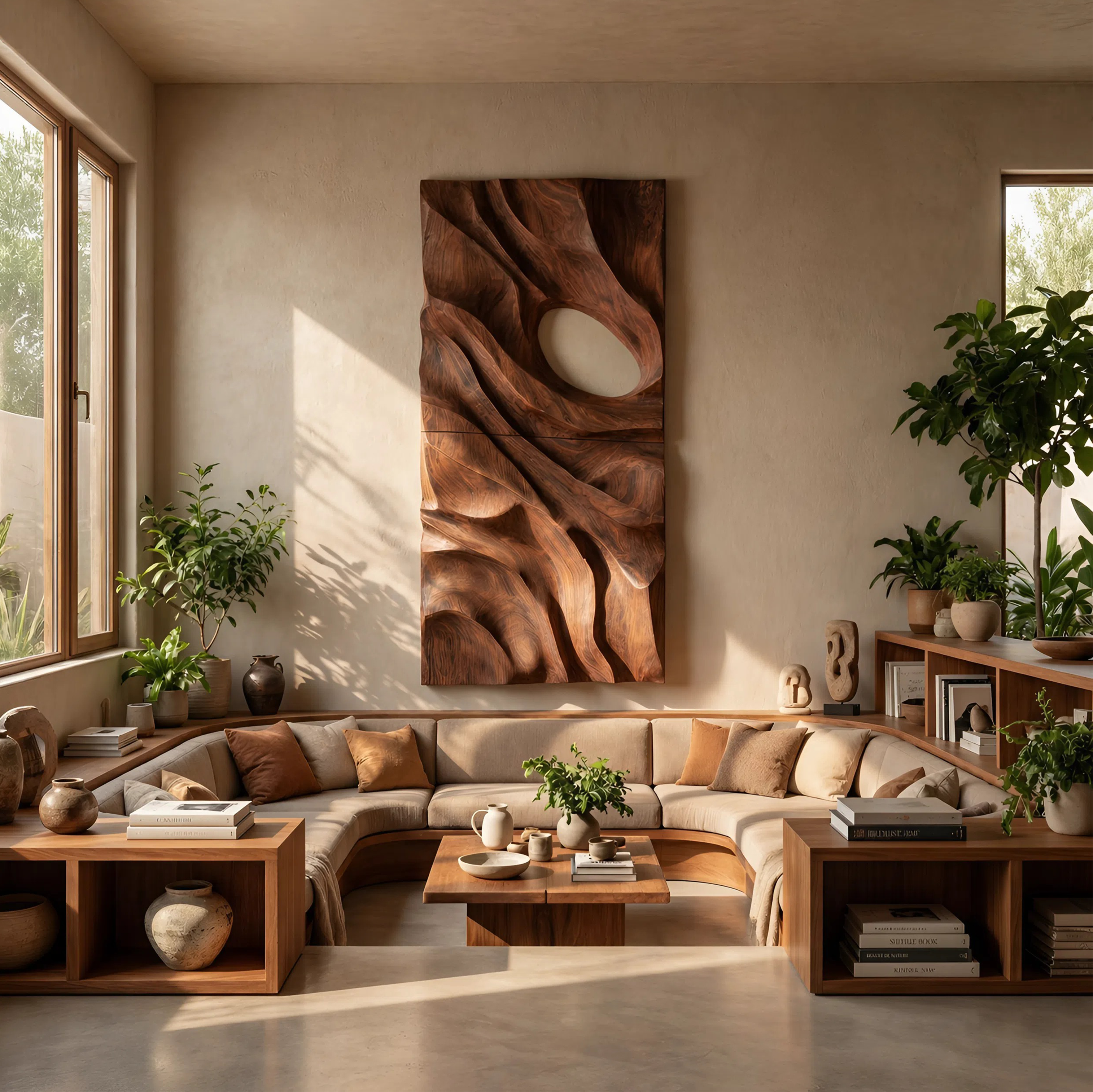 Minimalist Organic Wall Art Panel For Living Room SILDTTNWA089