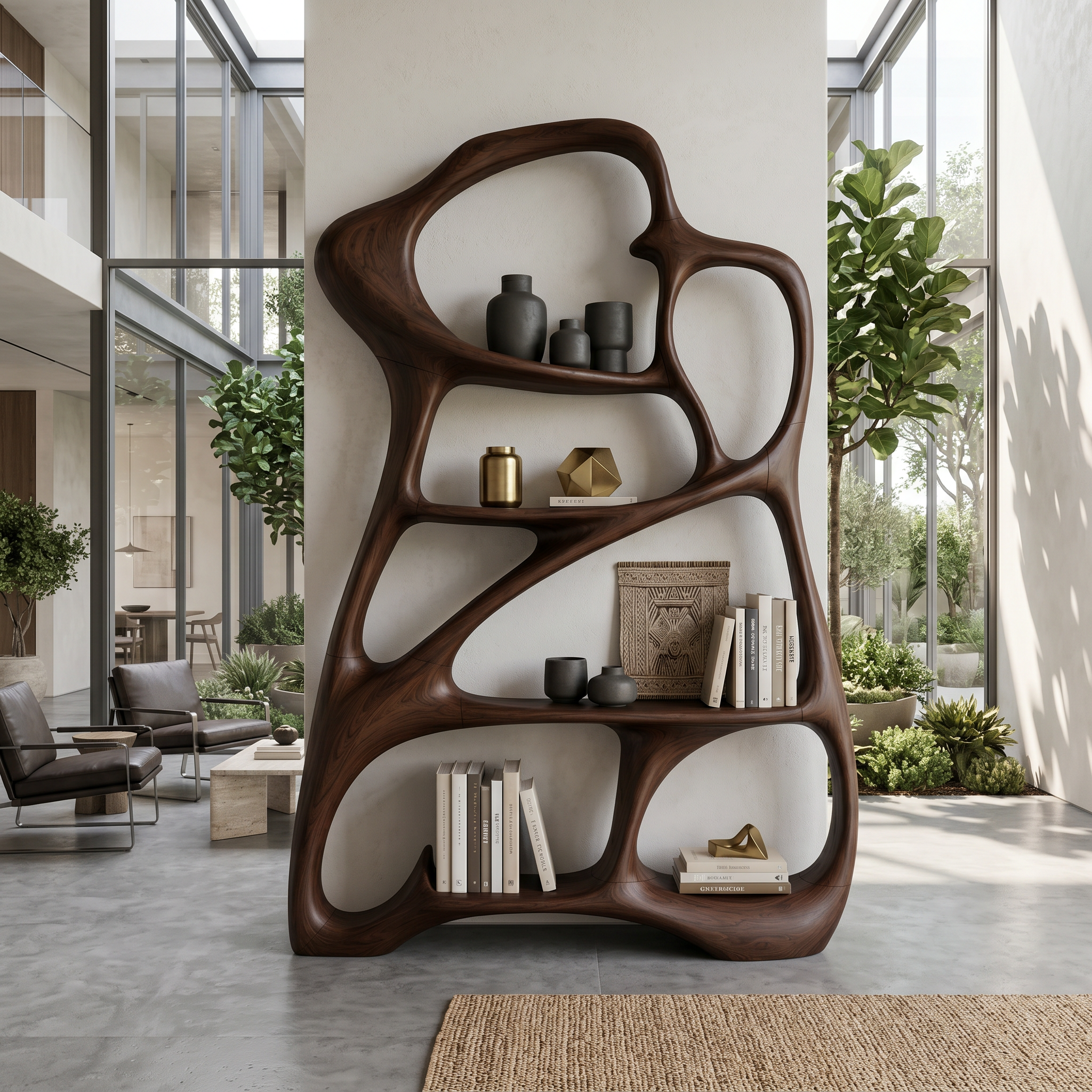 Organic Reading Corner Bookcase For Contemporary Interior SILDTTNBS061