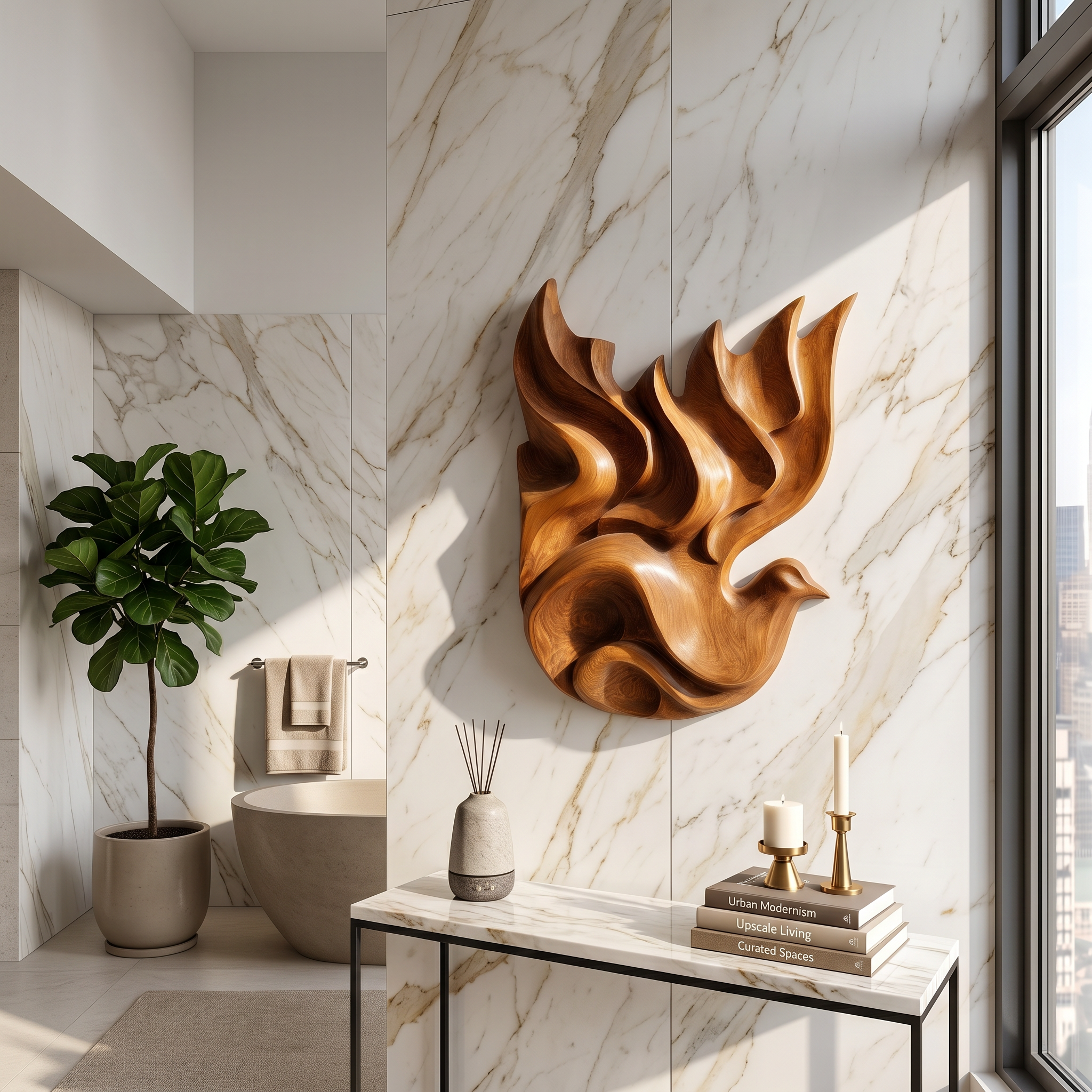 Modern Luxe Dove Wood Wall Art Urban Bedroom Interior Design SILDTTRWA130