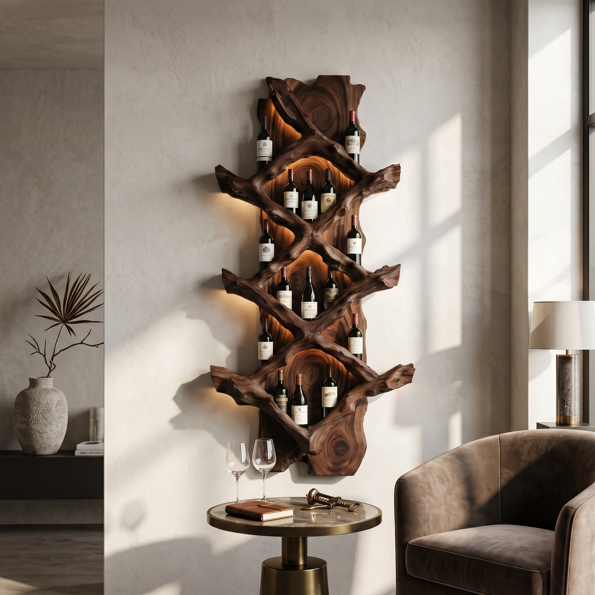 Rustic Wine Holder For Furniture Country Bar Vibe SILDTTRWH030