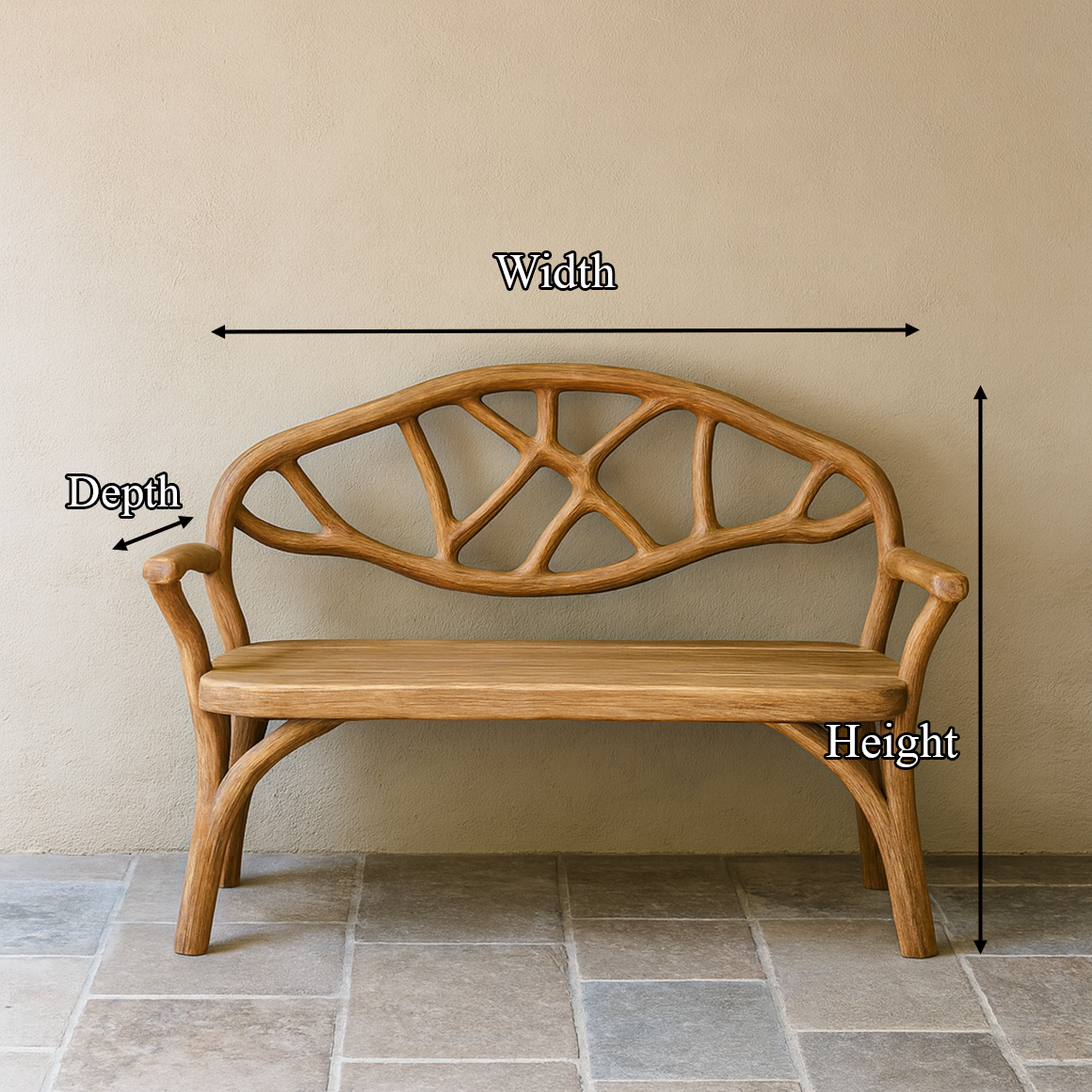 Rustic Organic Wooden Bench Living Room Or Entryway SINLSAWC025
