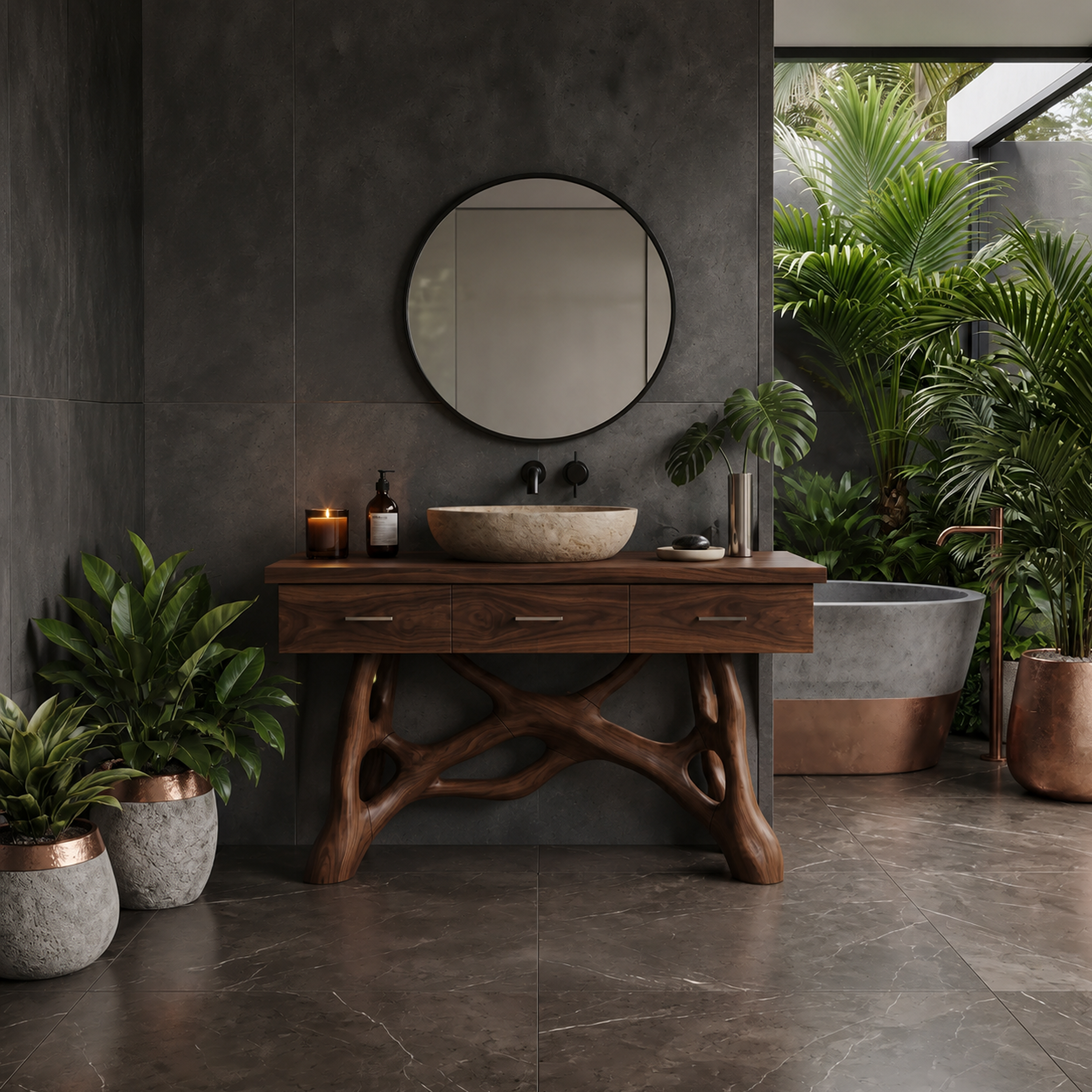 Natural Wood Sink Vanity With Drawers Master Bathroom SILDTTRBRV150