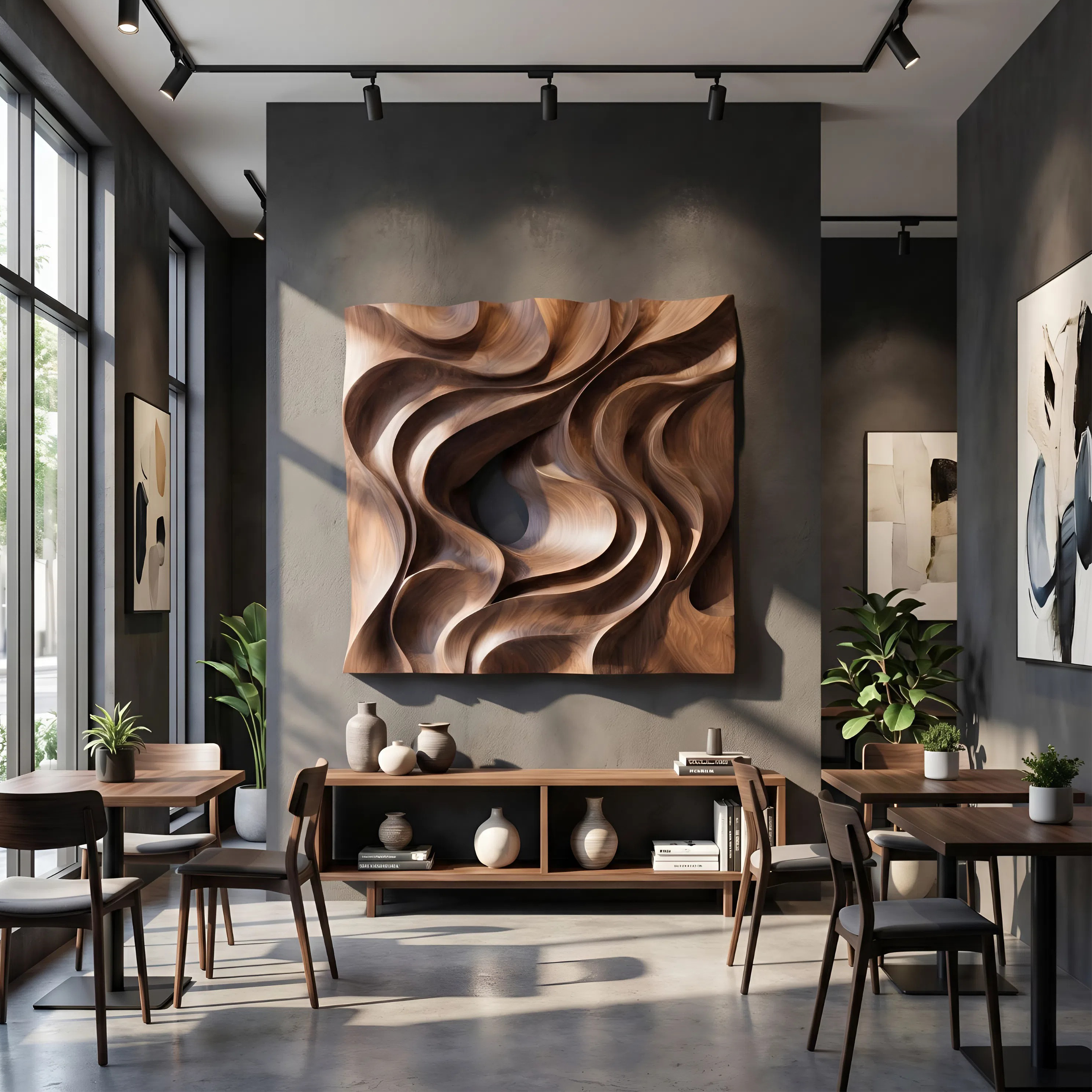 Scandinavian Curved Wall Art Panel For Living Room SILDTTNWA075
