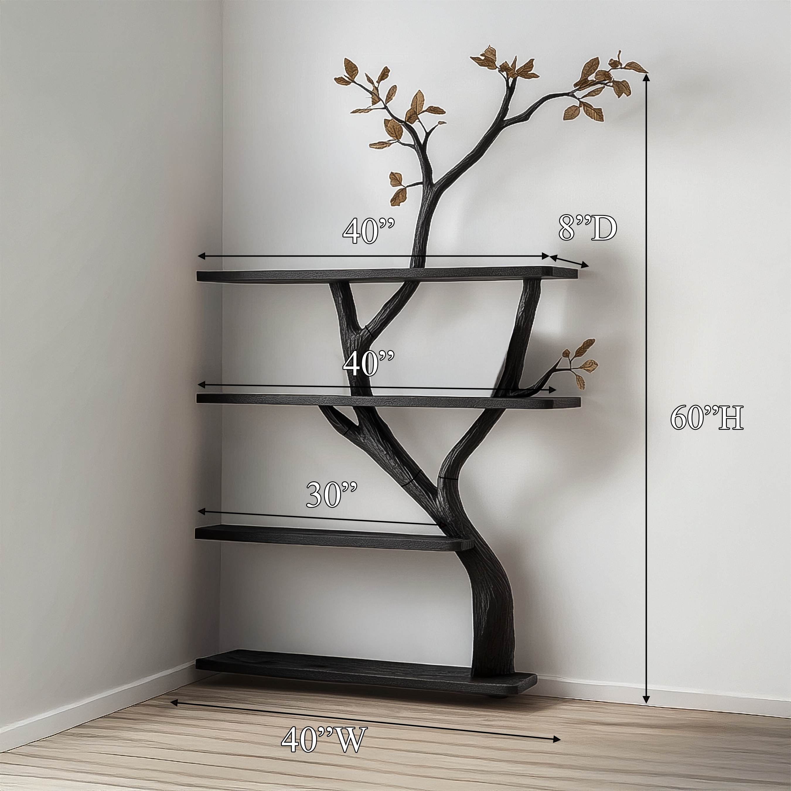 Handcrafted Tree Bookshelf Living Room Interior Storage Decor SINLSATB604