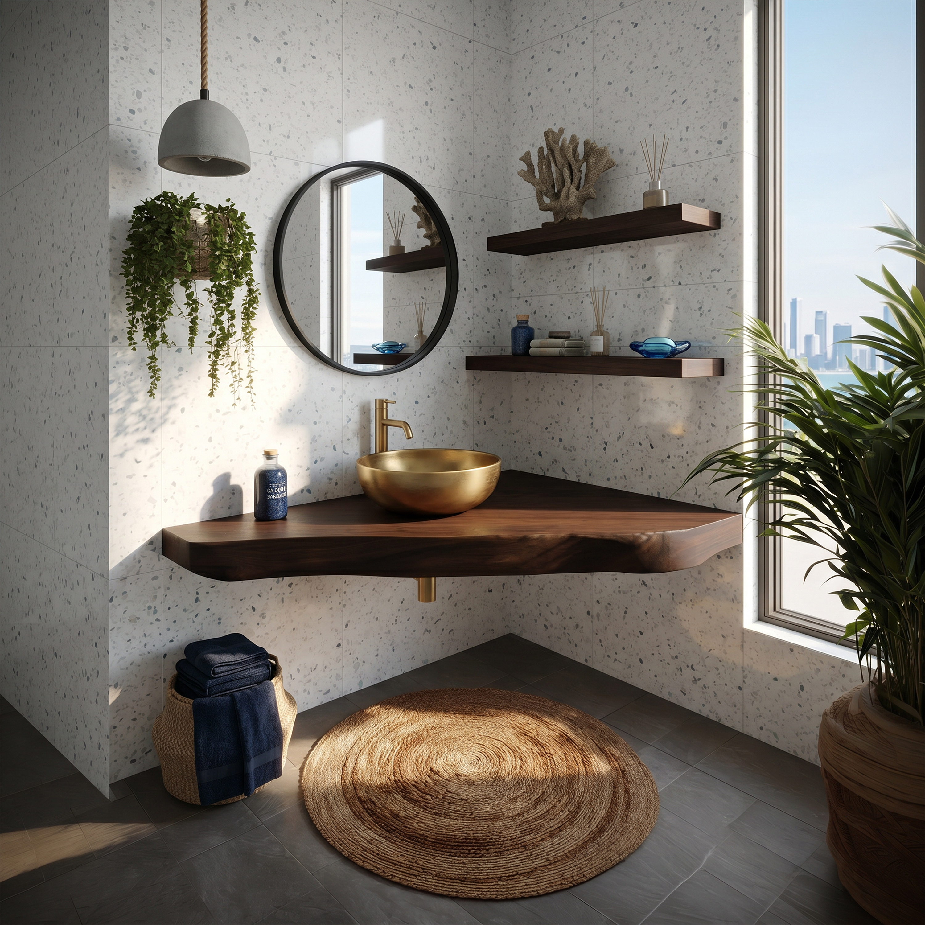 Coastal Wall Mounted Vanity Ocean View Home SILDTTRBRV183
