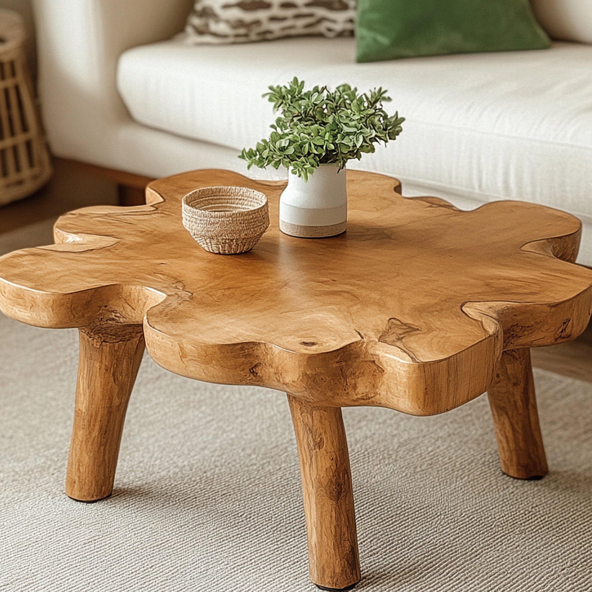 Handcrafted Modern Coffee Table With Natural Oak Finish SILDTCF008