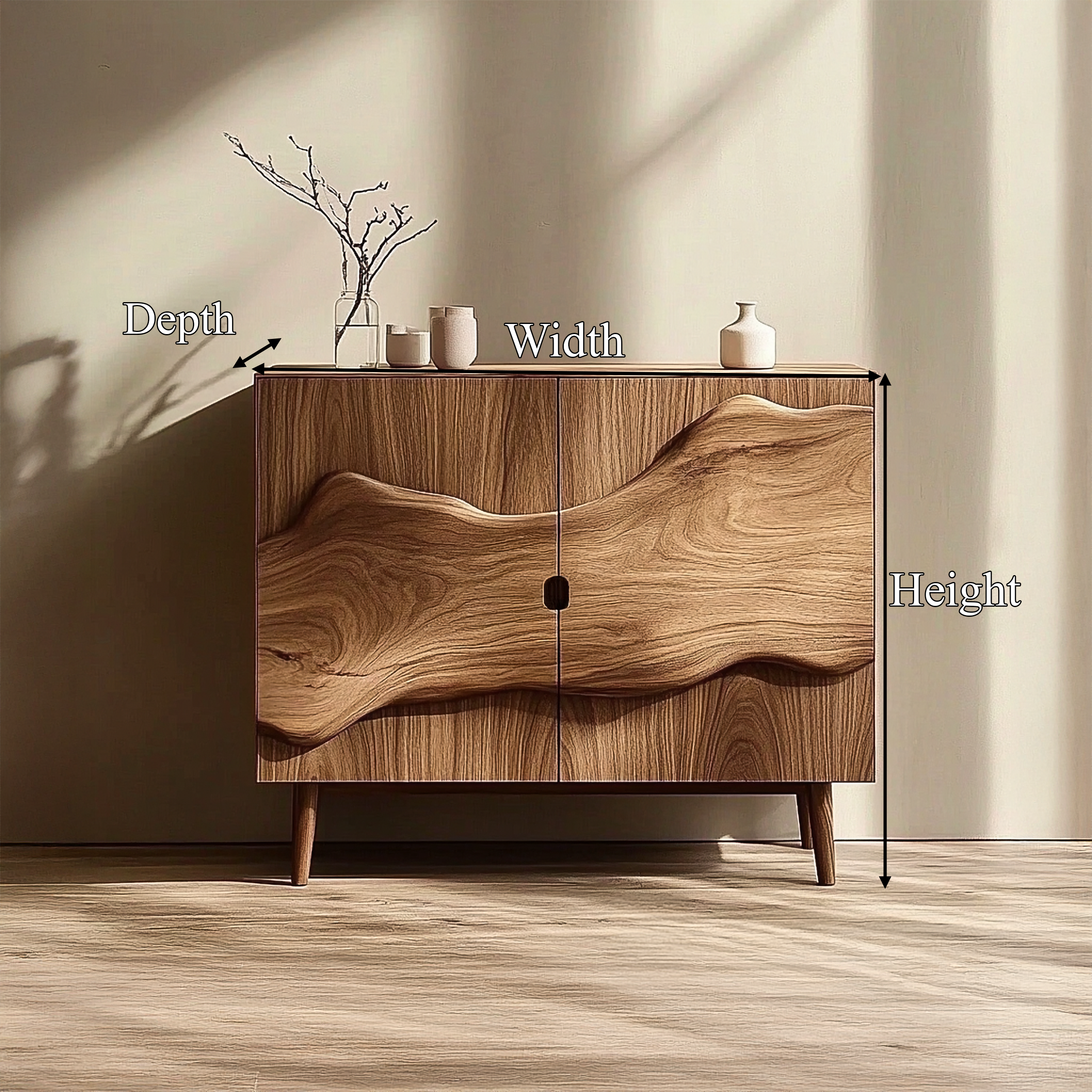 Organic Modern Display Storage Cabinet For Living Room And Entryway SINLSASC357