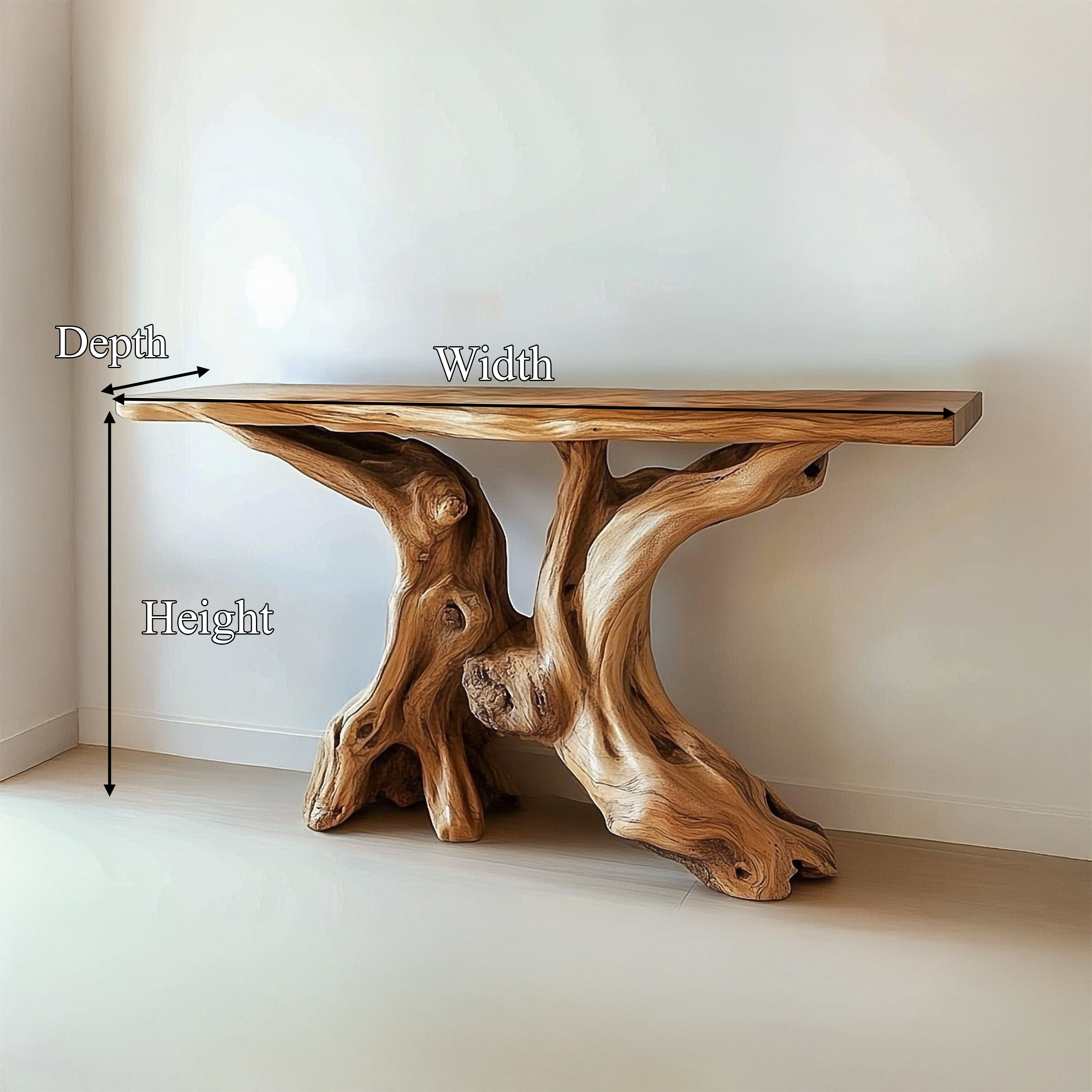 Mid Century Organic Wood Console Table Entryway SINLSACS433