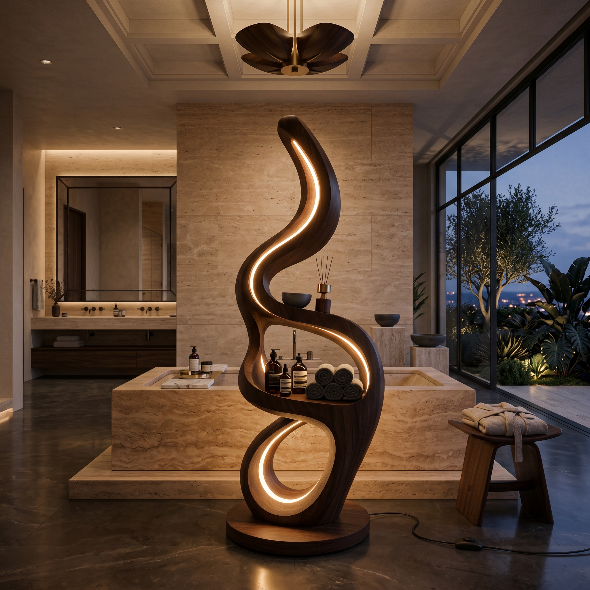 Modern Teardrop Lamp With Shelf For Reading SILDTTNLAM023