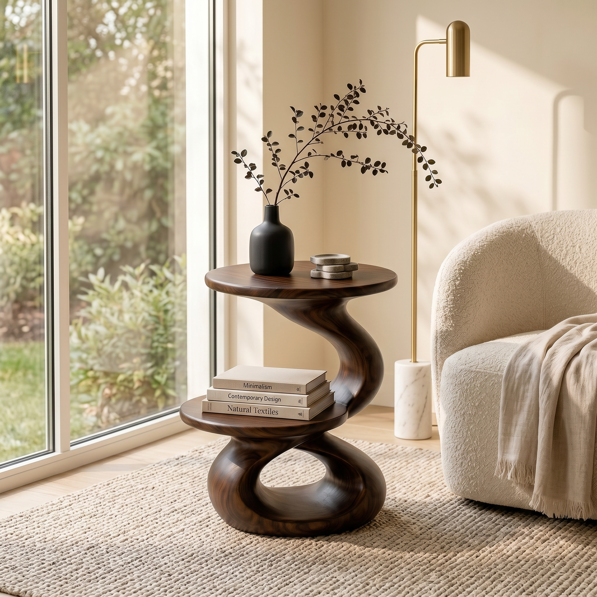 Minimalist Open Shelf Side Table Coastal Villa SILDTTRSTA018