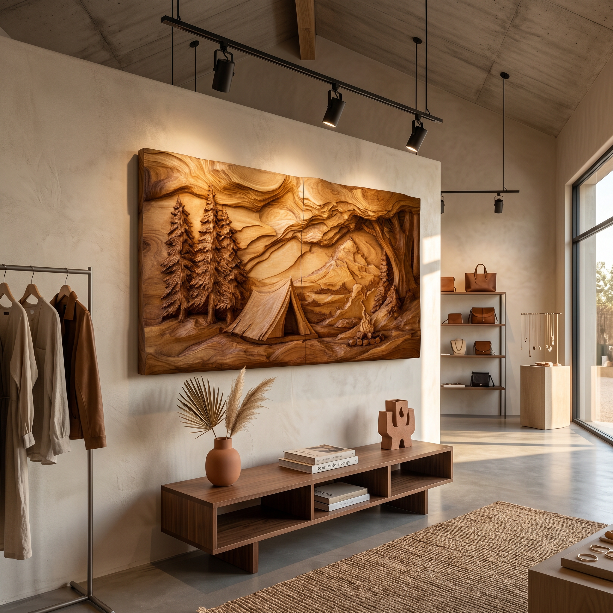 Layered Wood Wall Art Panel For Luxury Entryway Interior Design SILDTTRWA092