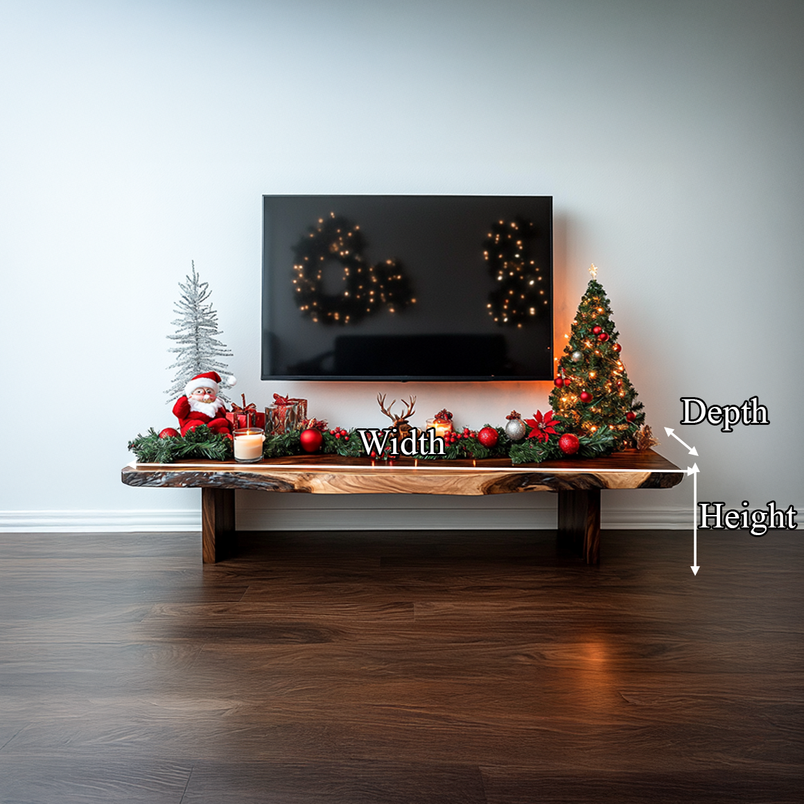 Rustic TV Stand Holiday Decor Living Room Display SINLSACS297
