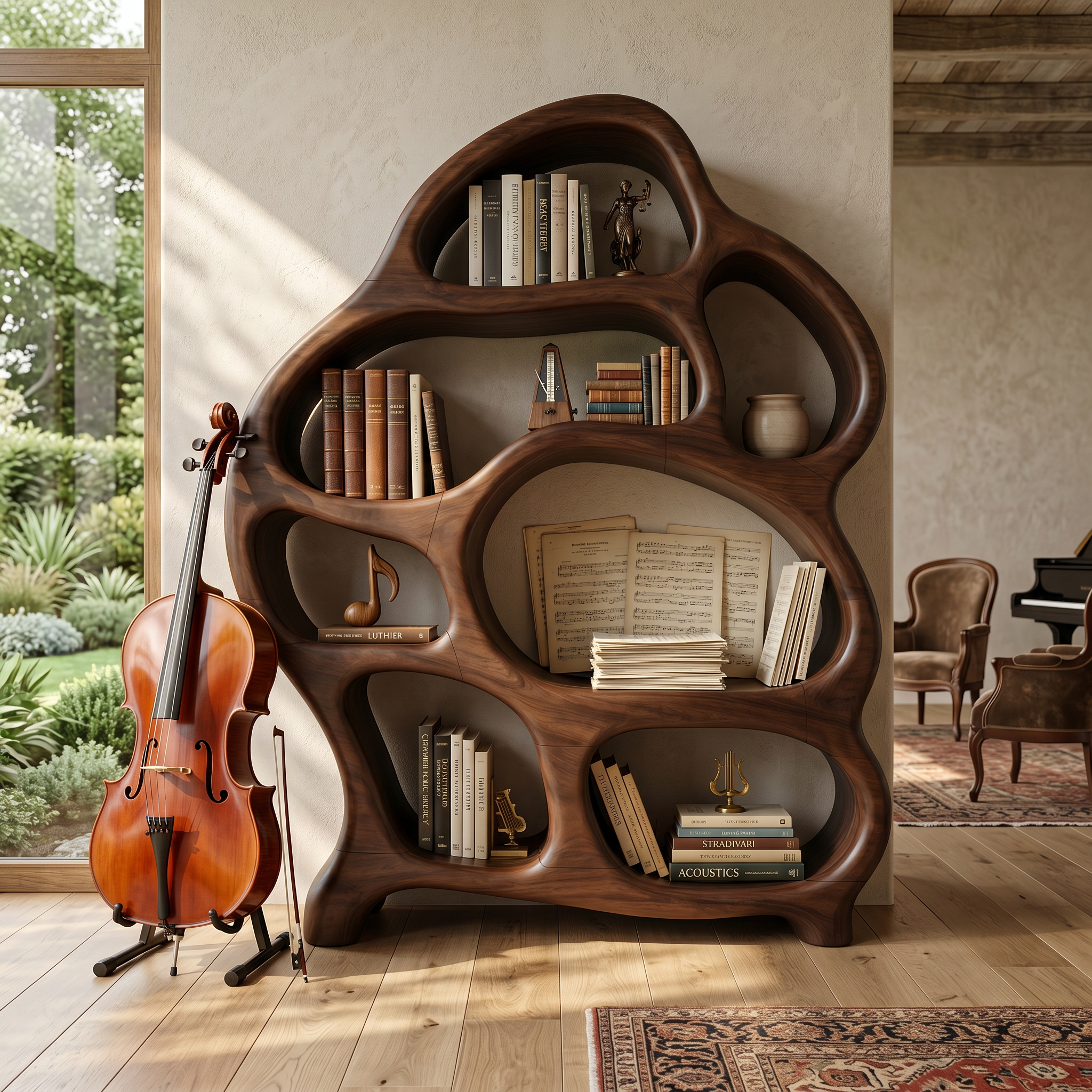 Mid Century Open Bookshelf For Living Space SILDTTNBS039