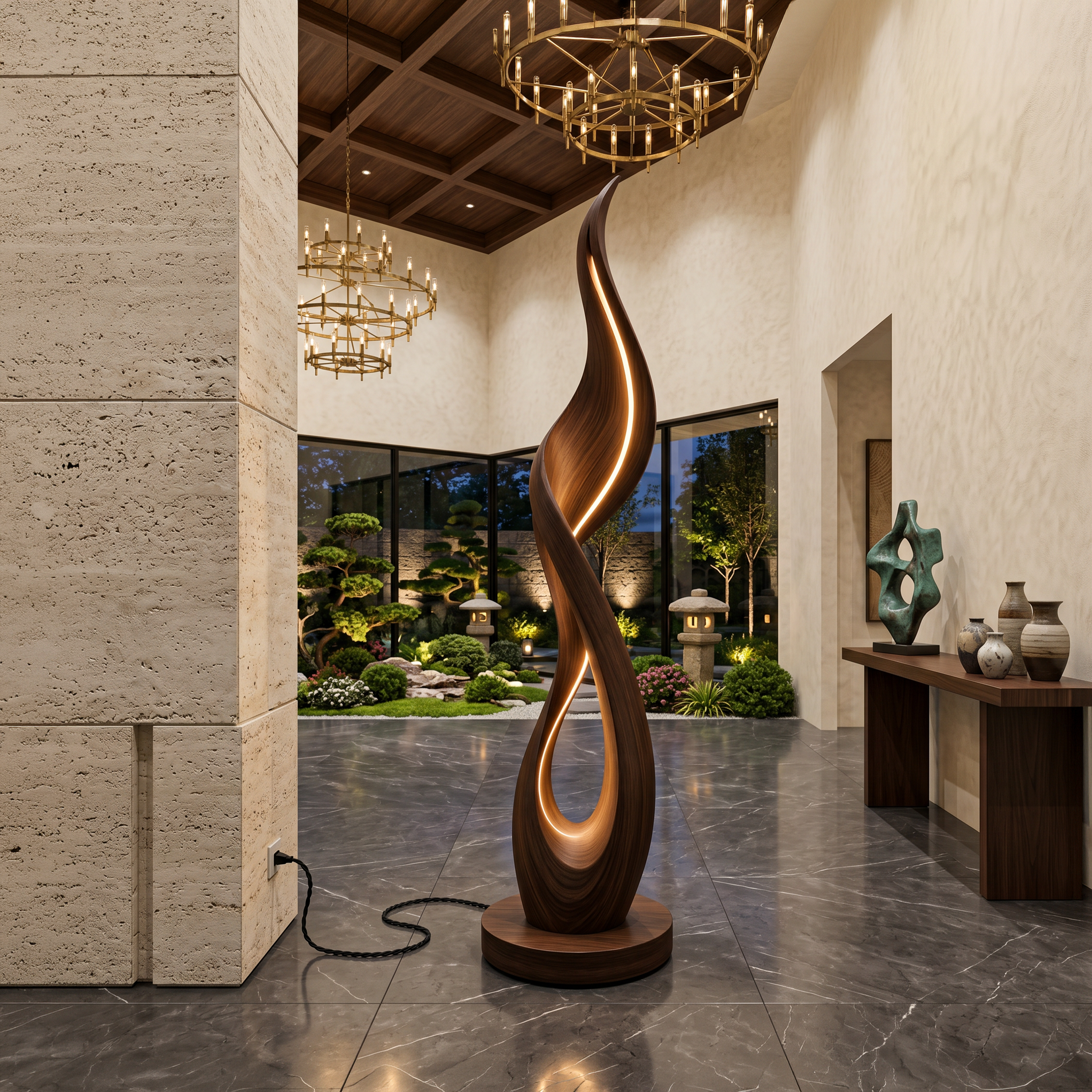 Modern Ribbon Flow Floor Lamp For Bedroom Corner SILDTTNLAM003