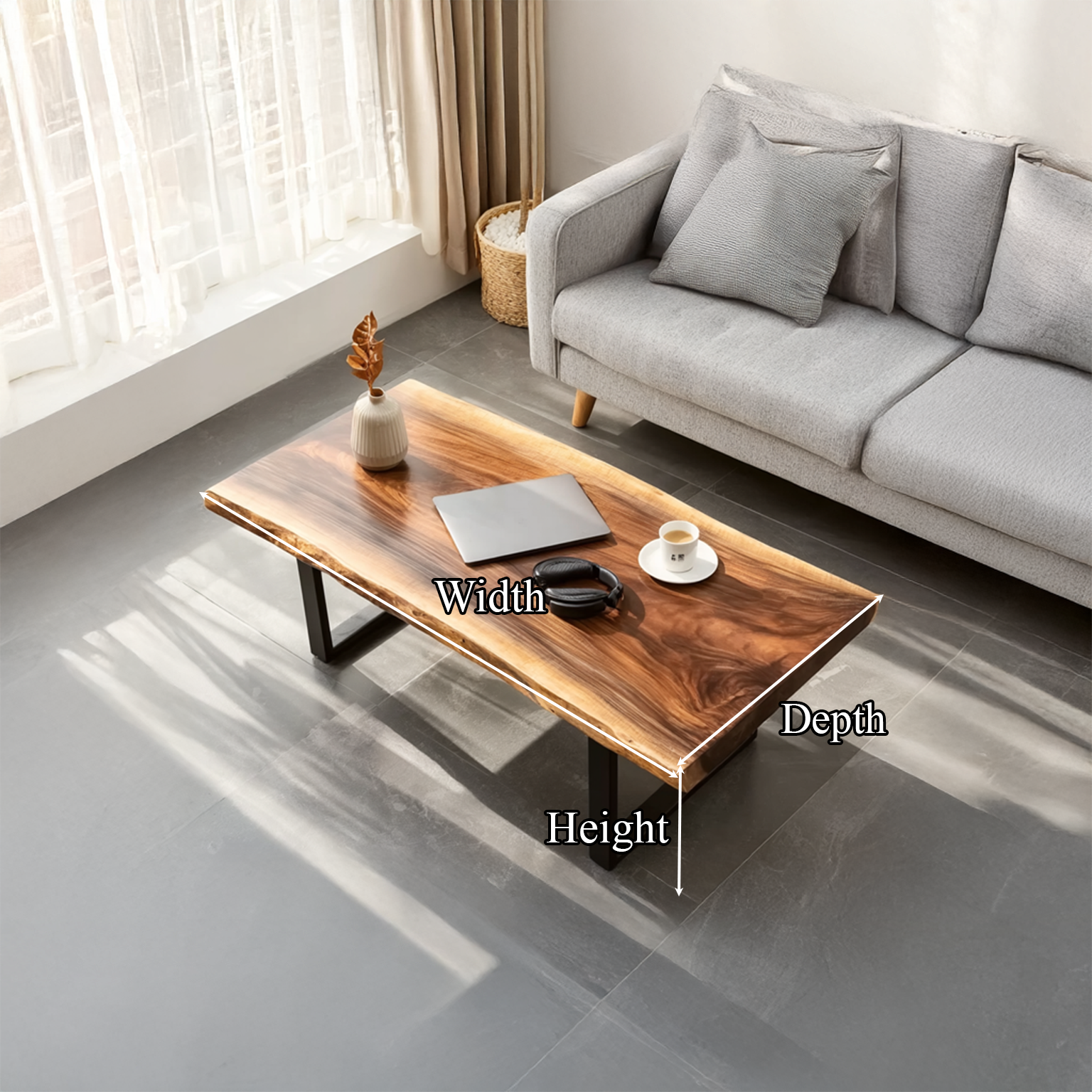 Rustic Coffee Table Modern Living Room SINLSACF072
